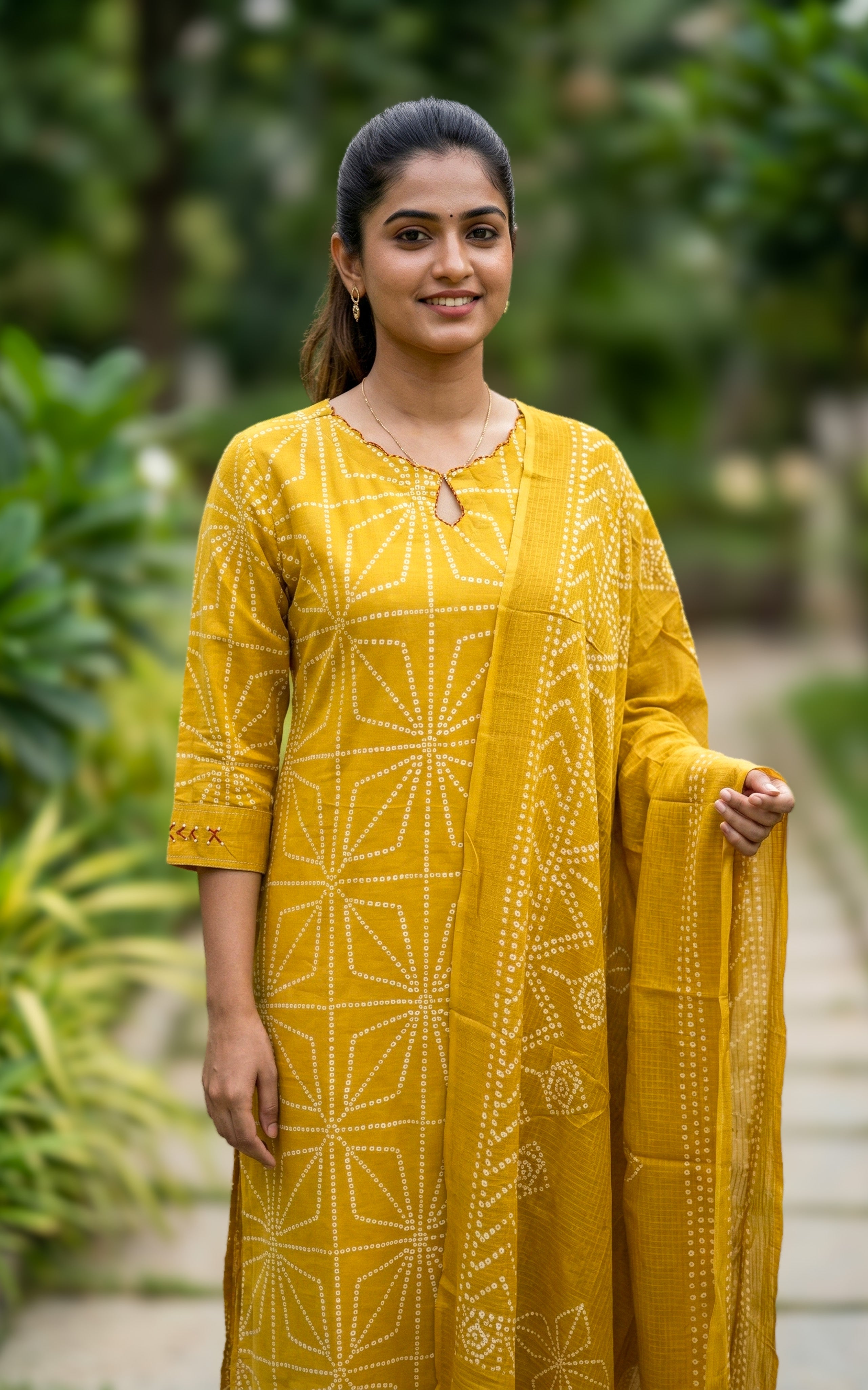 Bandhani Printed Kurti set for women's