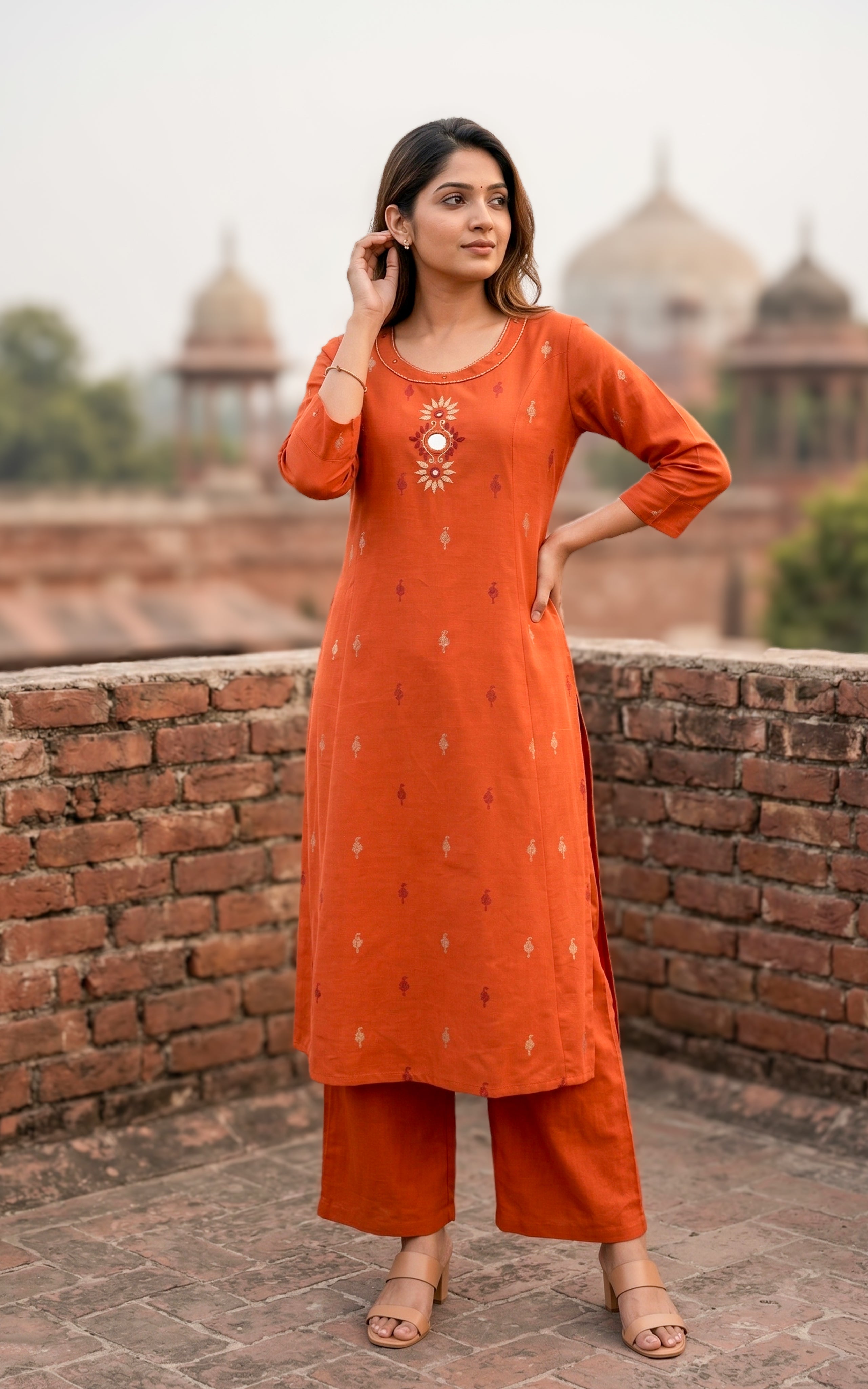 Senbagam Rust (Kurti+Pant)