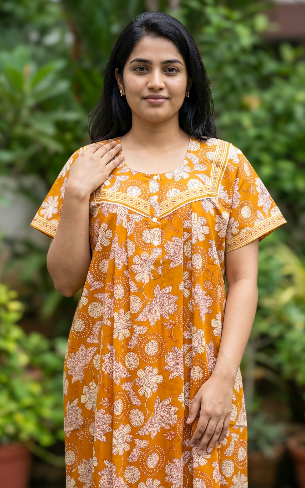 Cotton Straight Fit Nighty-162SS9