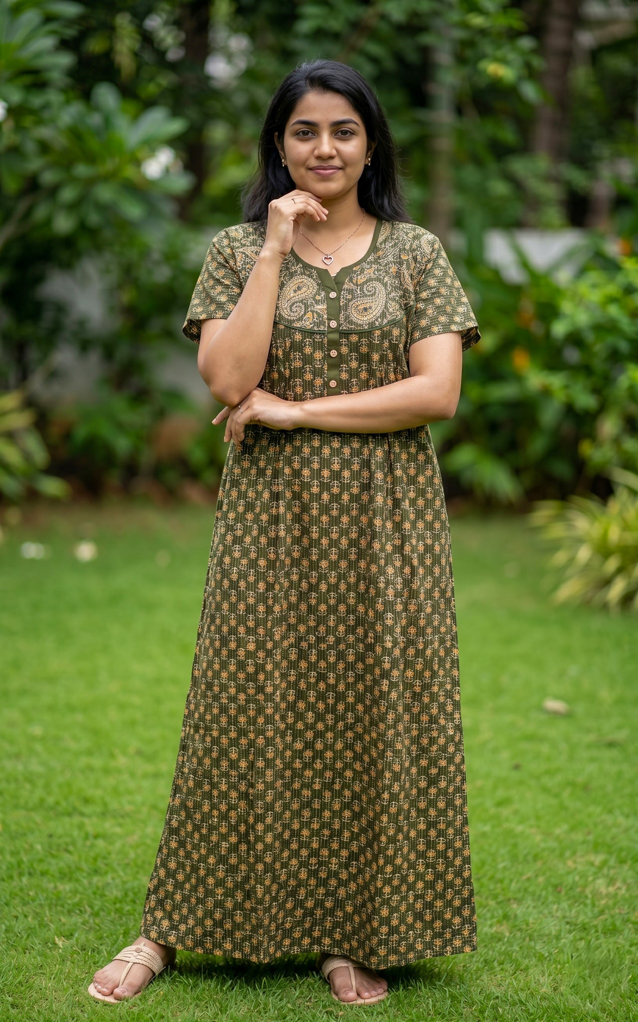 Cotton Straight Fit Nighty-162SS4C