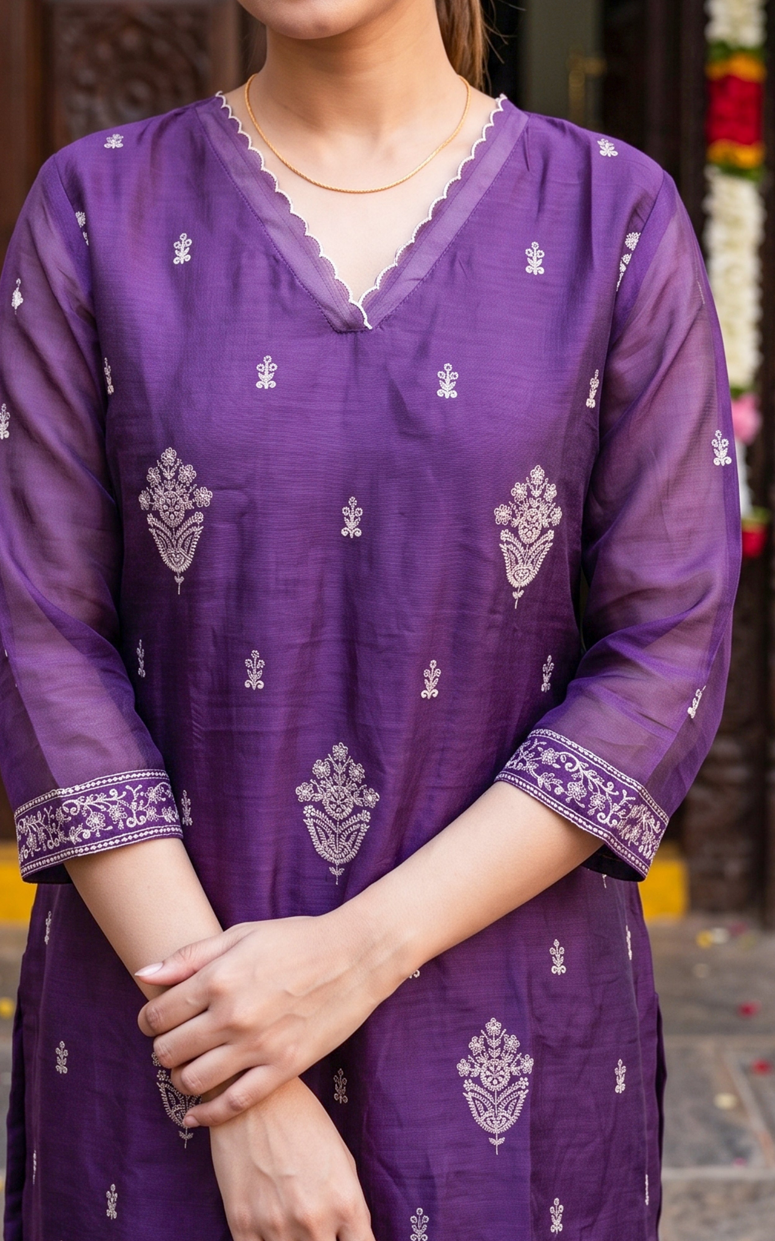 Bhagyashree Violet (Kurti+Pant+Dupatta)