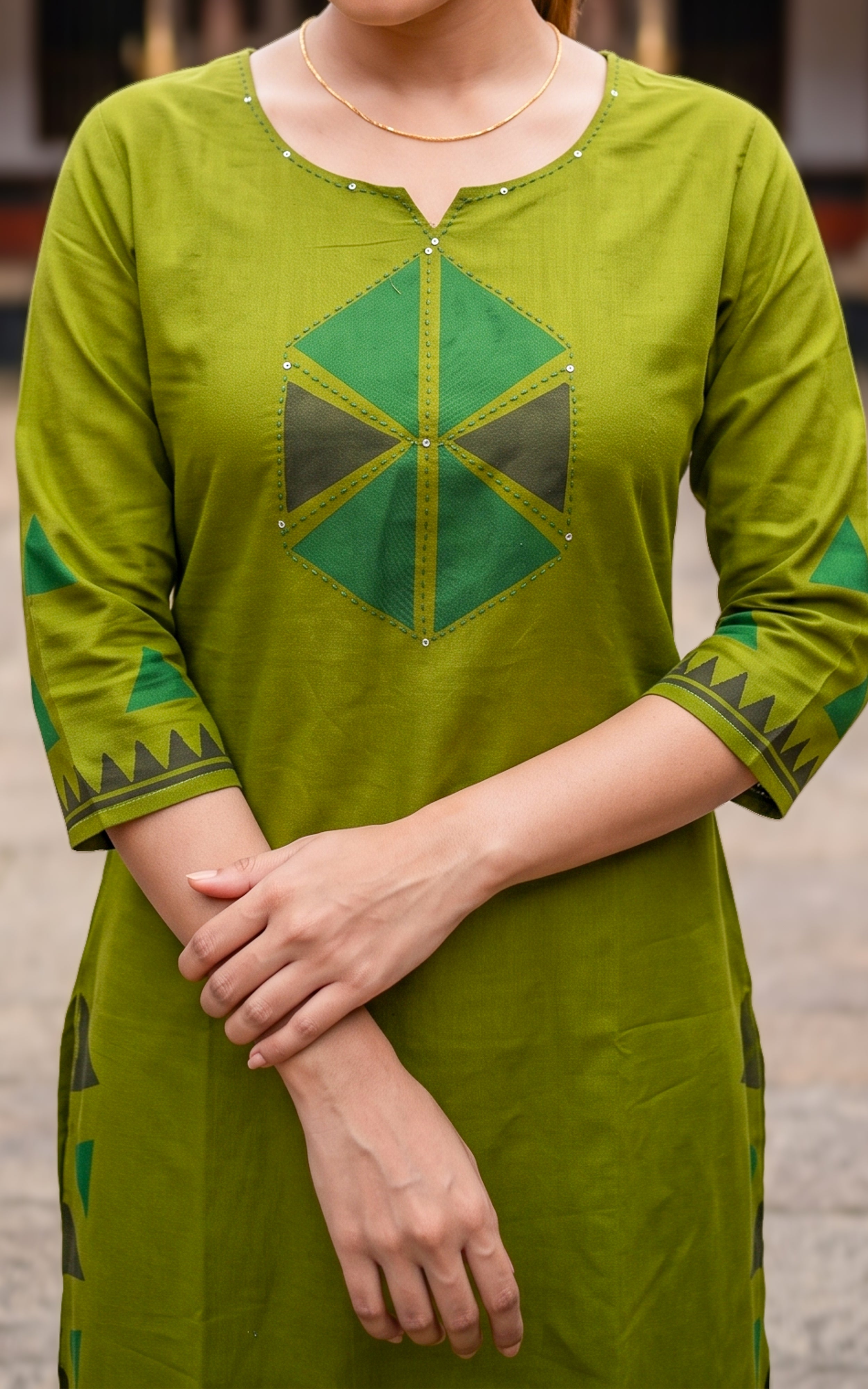 Dhanvitha Handblock (Kurti+Pant+Dupatta)