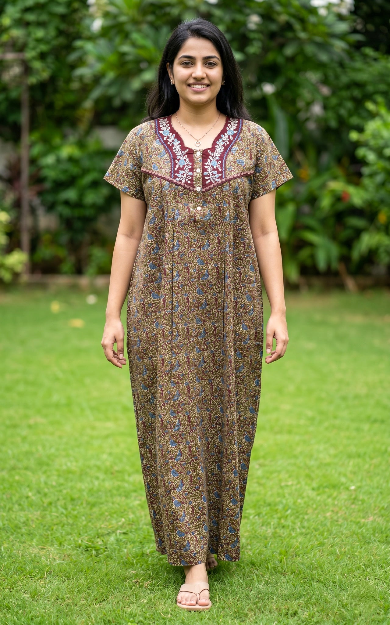 Cotton Straight Fit Nighty-162SS12B