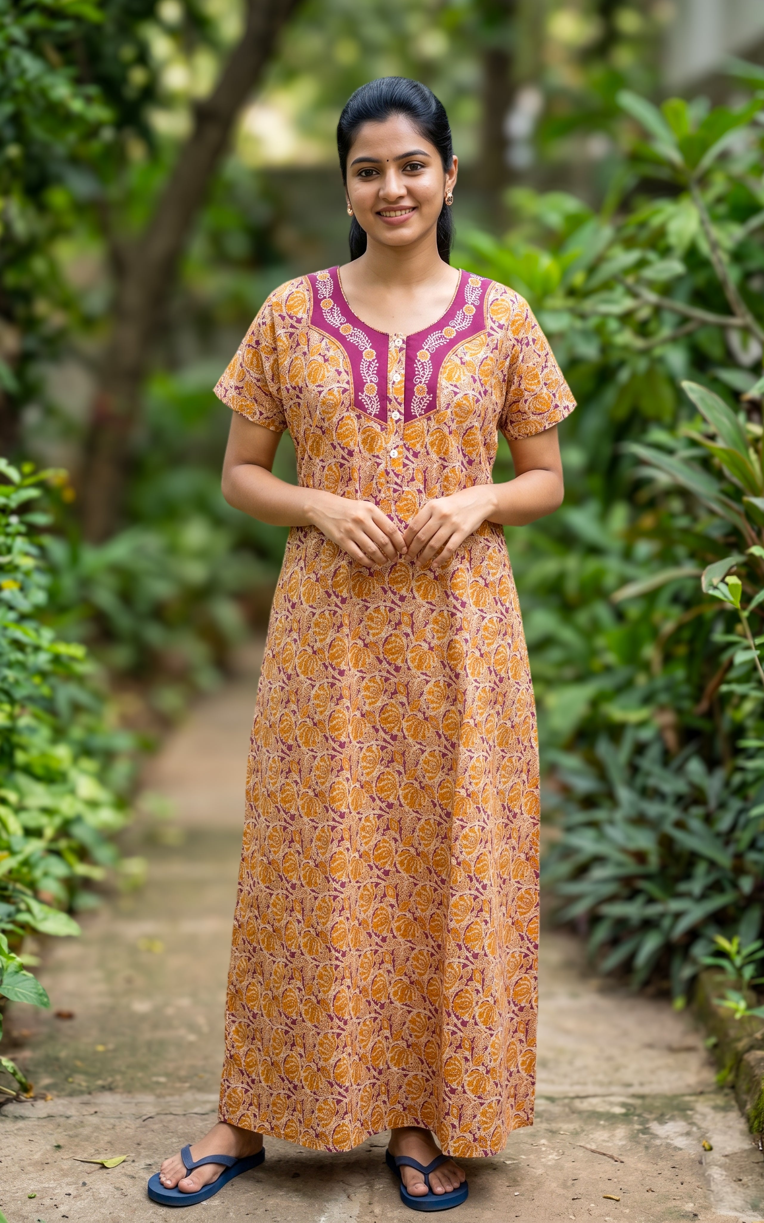 Cotton Straight Fit Nighty-160SS27