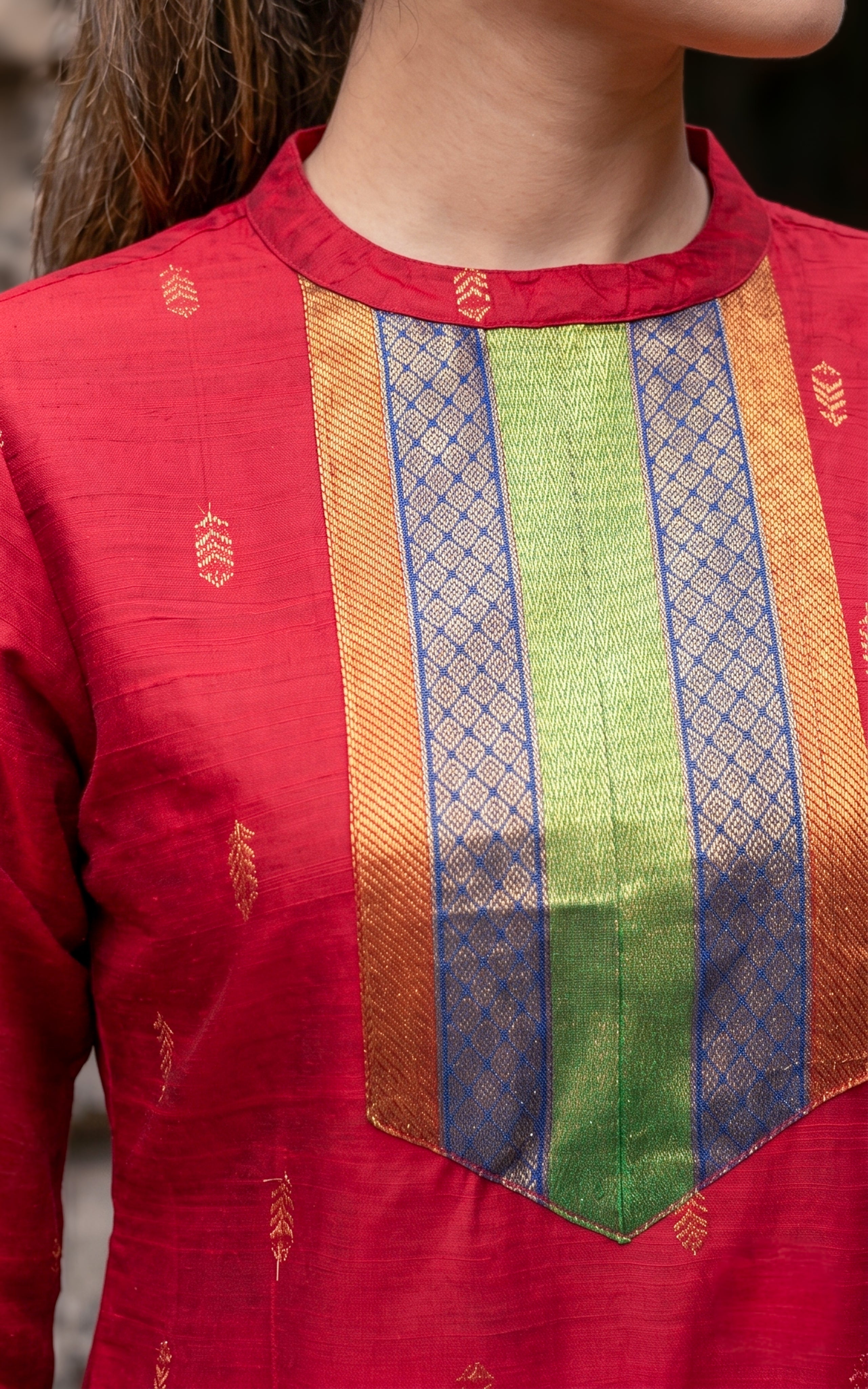 Traditional silk cotton kurti for women