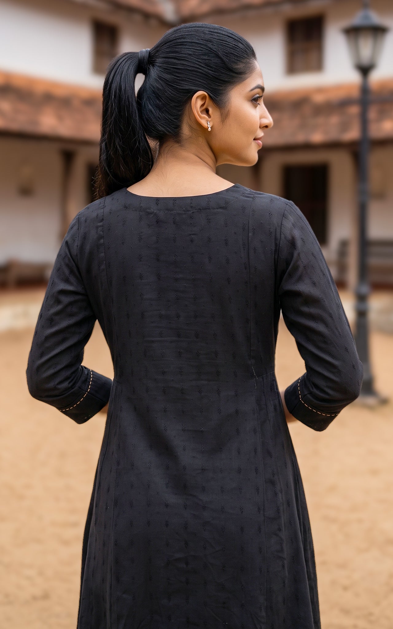 Black Art Silk Traditional Kurti Dupatta for Women