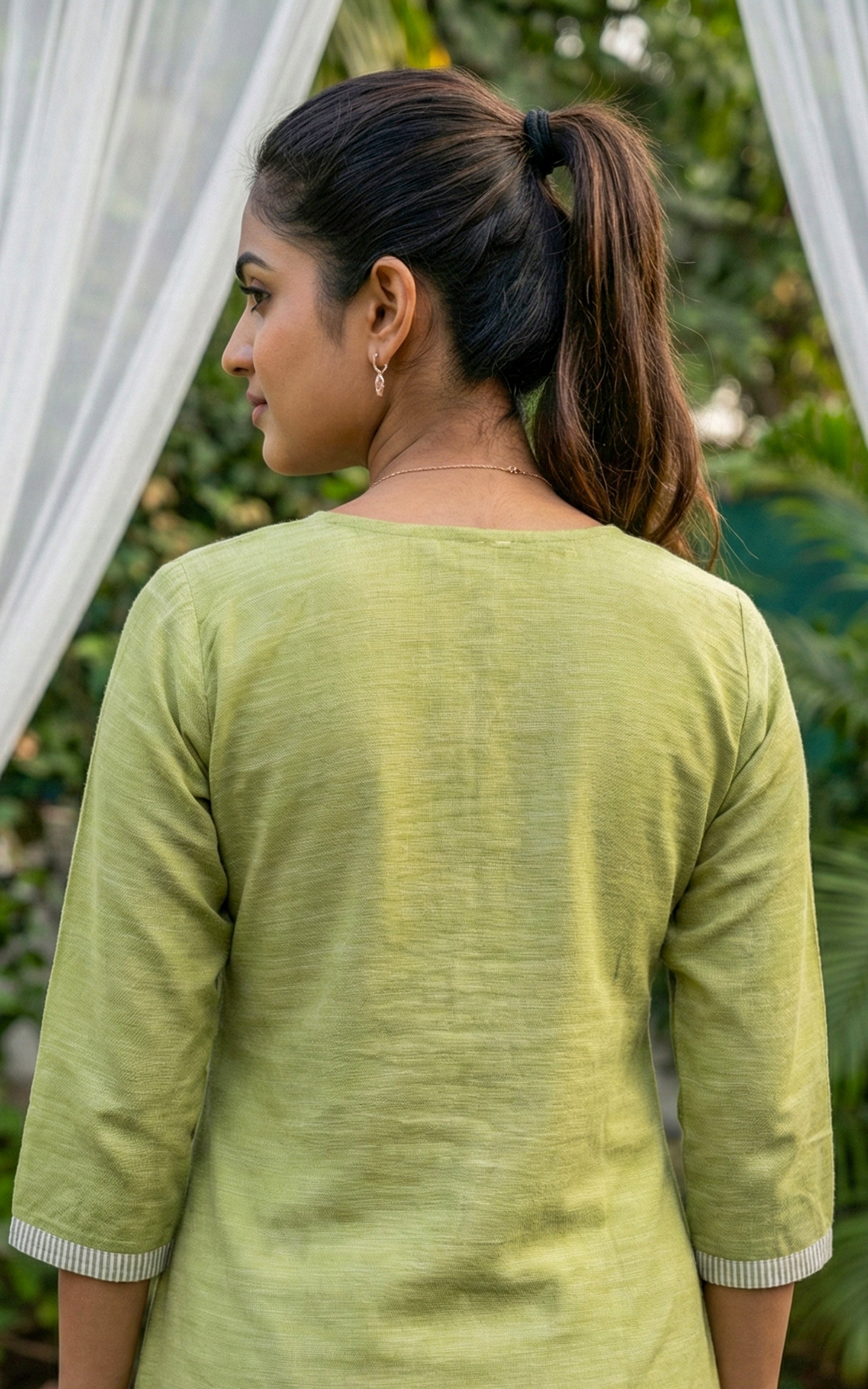 South cotton side slit mirror work kurti for women