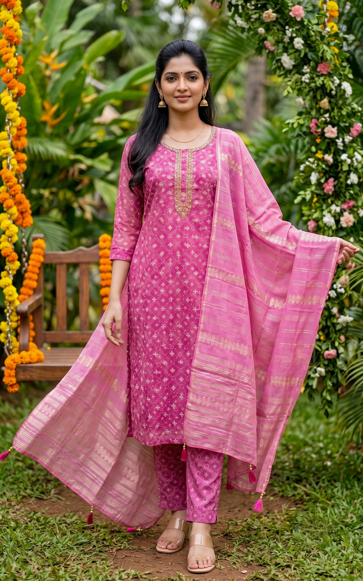 Monal Pink (Kurti+Pant+Dupatta)