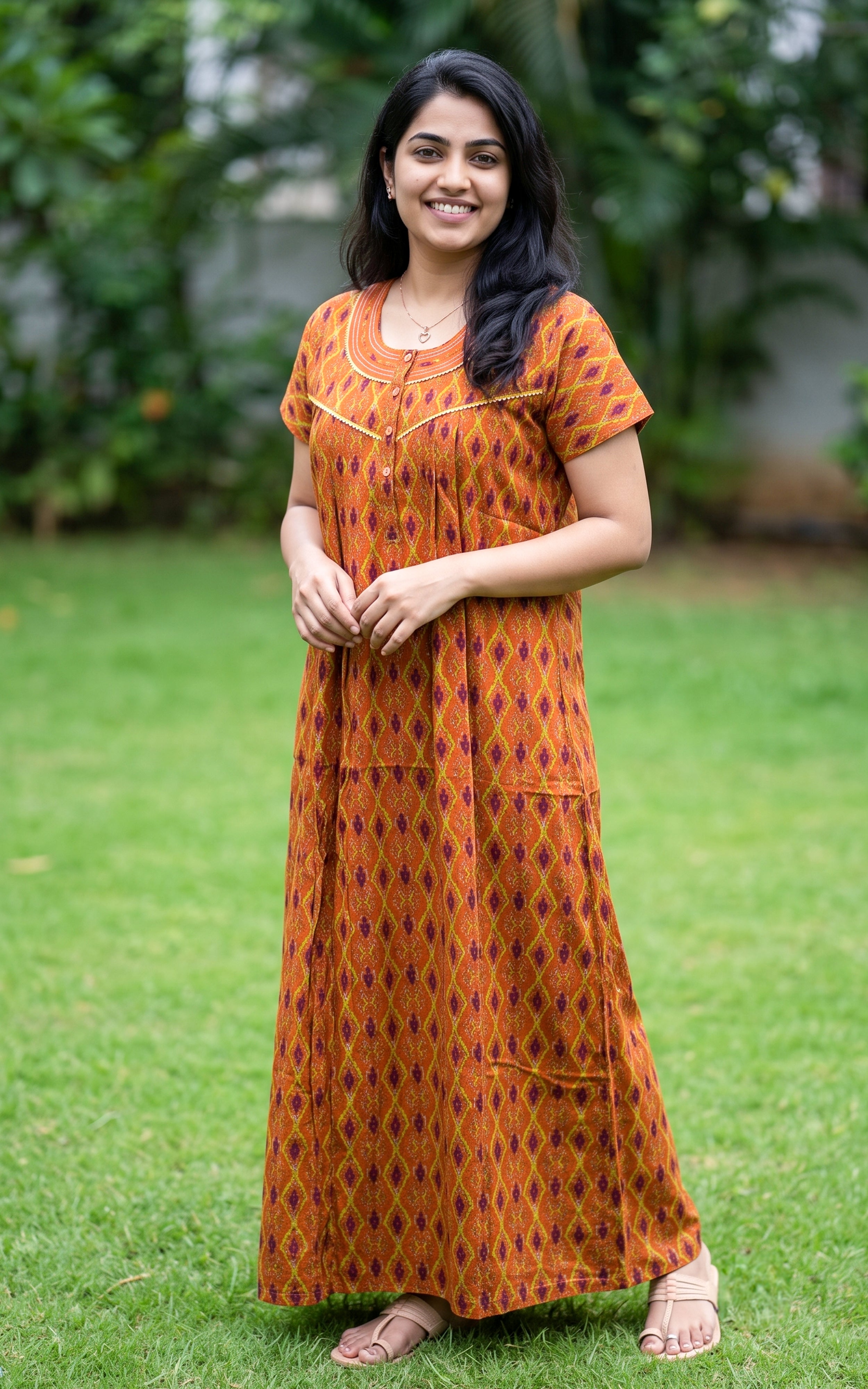 Cotton Straight Fit Nighty-164SS8