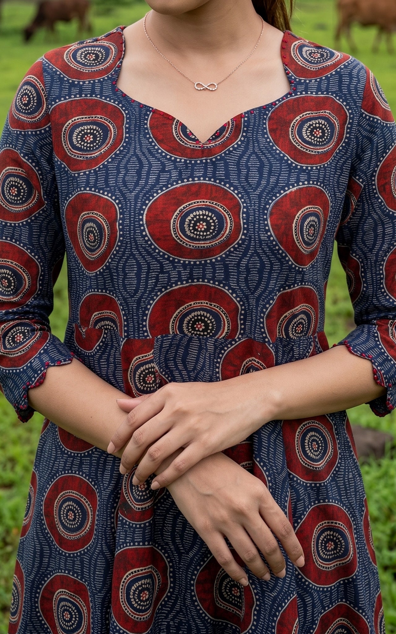 Blue Cotton Summer Collection Kurti Dupatta for Women