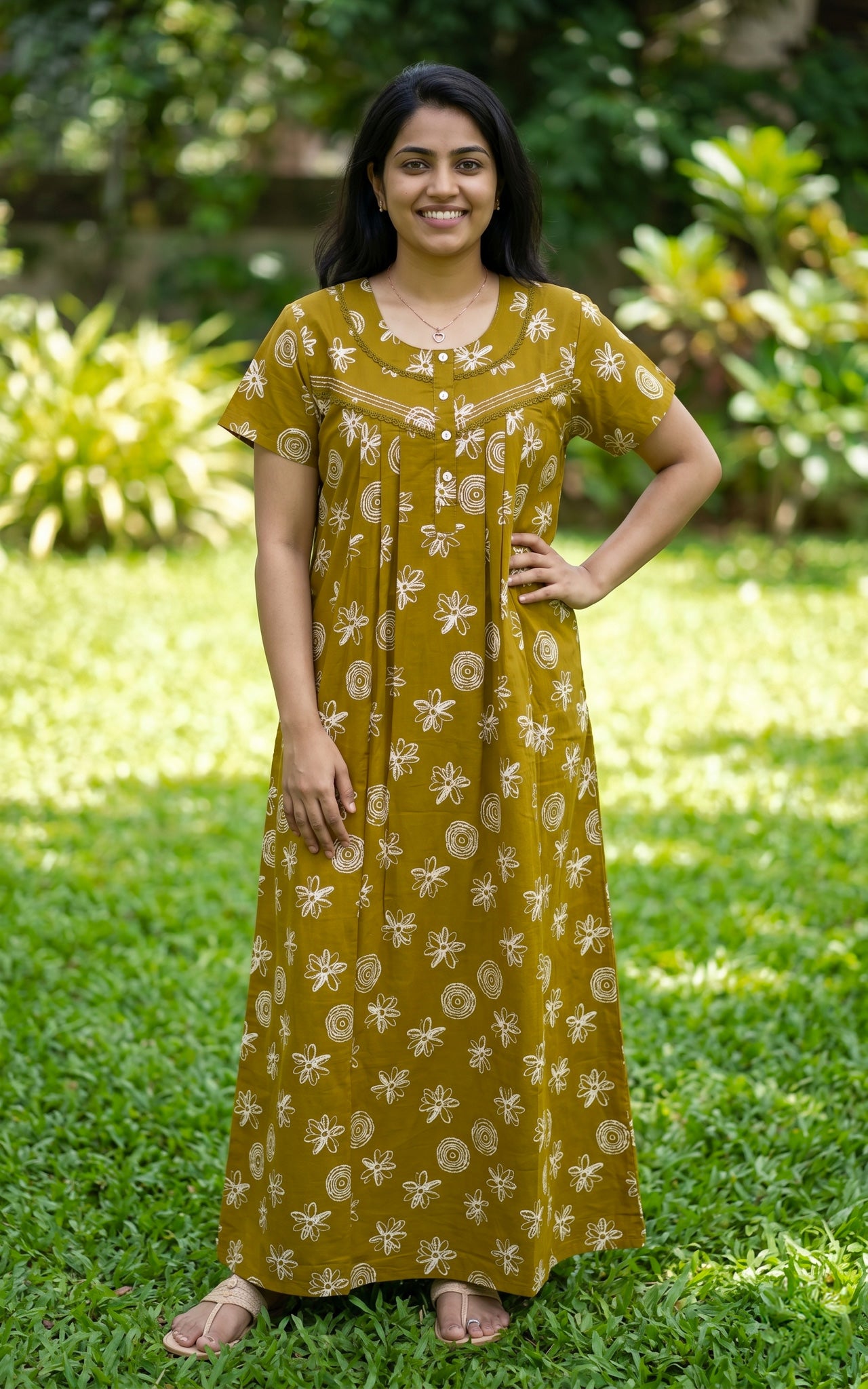 Cotton Straight Fit Nighty-162SS15A