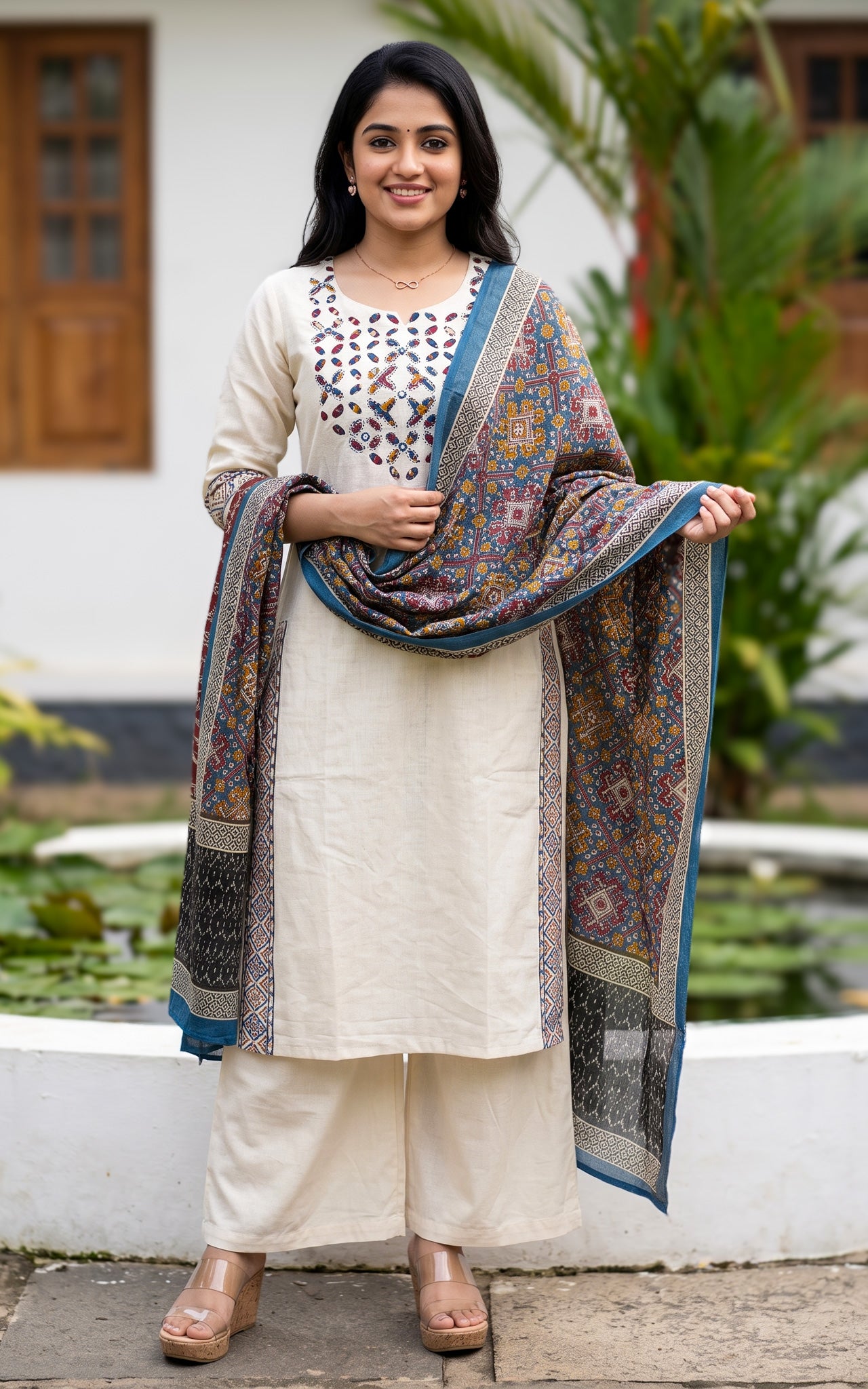 Viviana Handblock A (Kurti+Pant+Dupatta)
