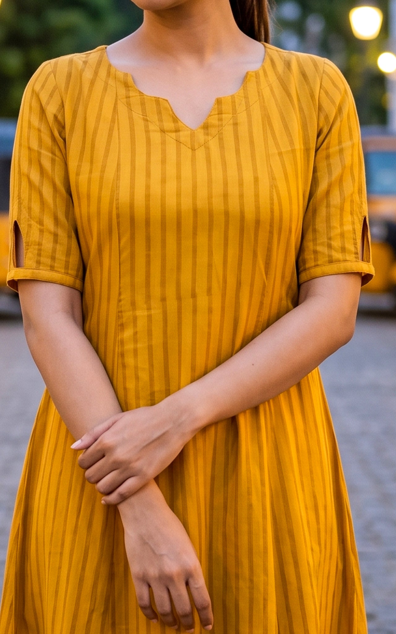 Mustard and Brown Cotton Summer Collection Kurti Dupatta for Women