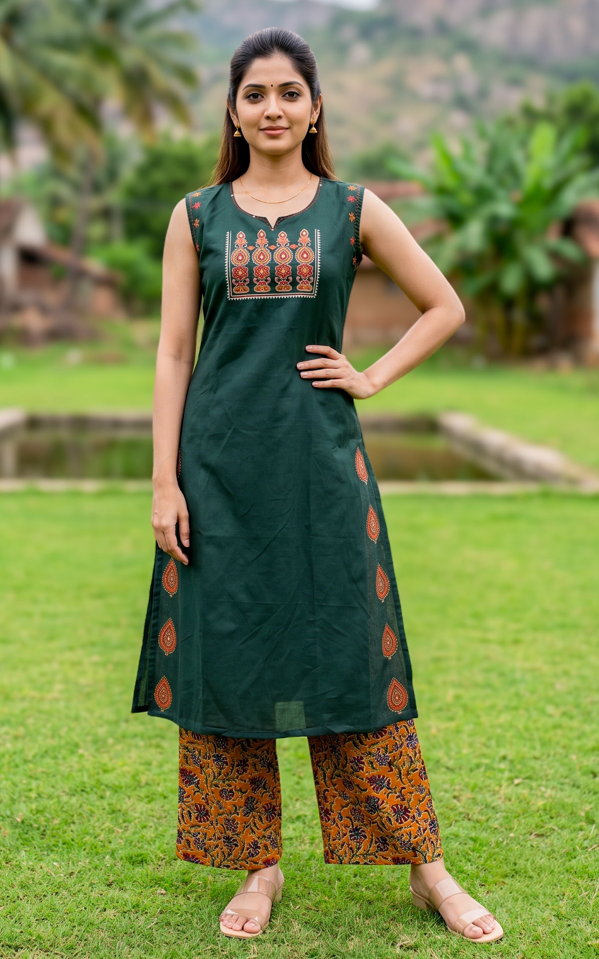 Shanmathi Handblock (Kurti+Pant)