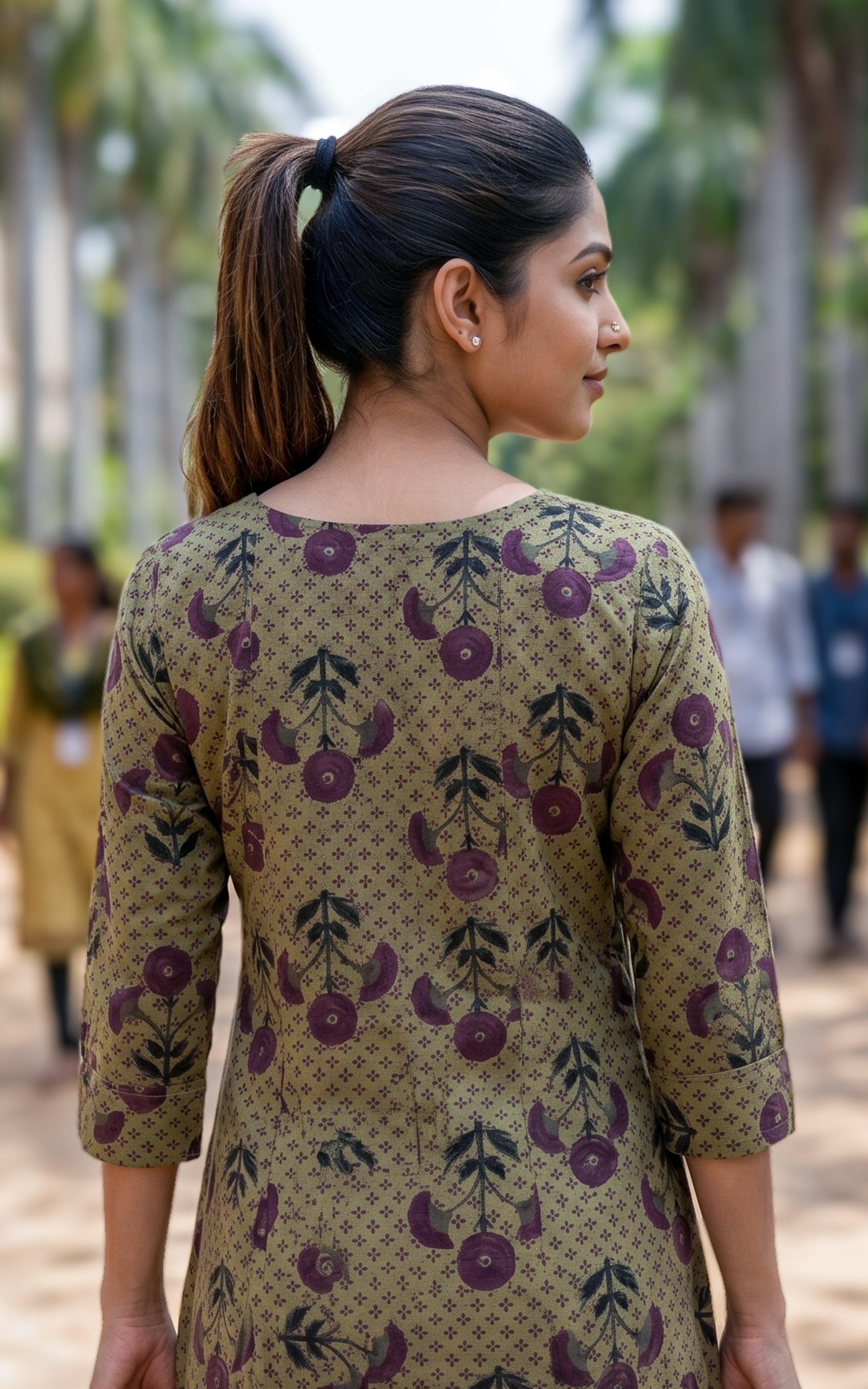 Pastel green trendy ethnic kurti for women