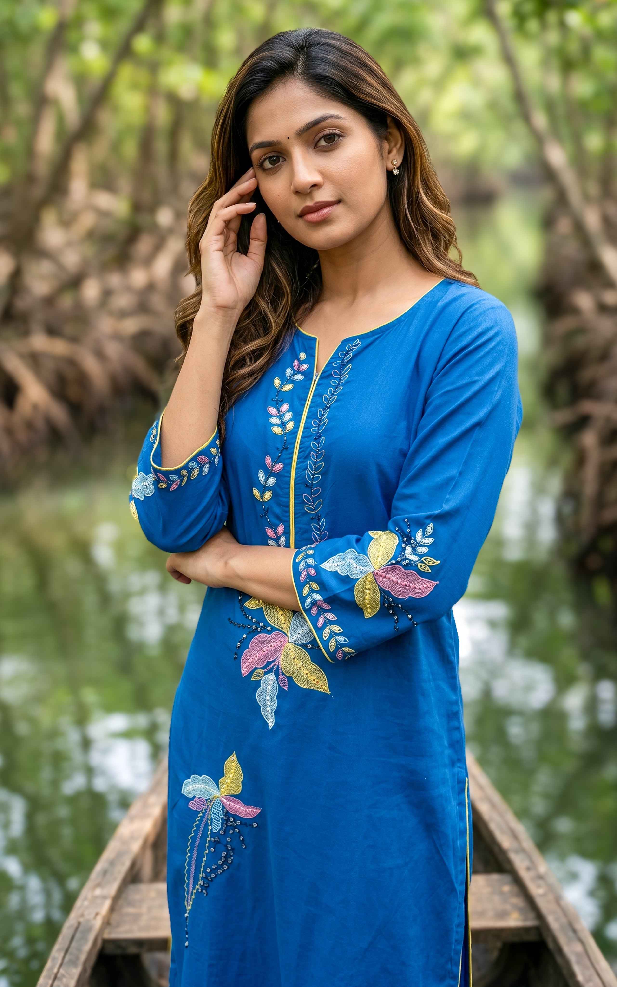 blue comfortable daily wear kurti for women