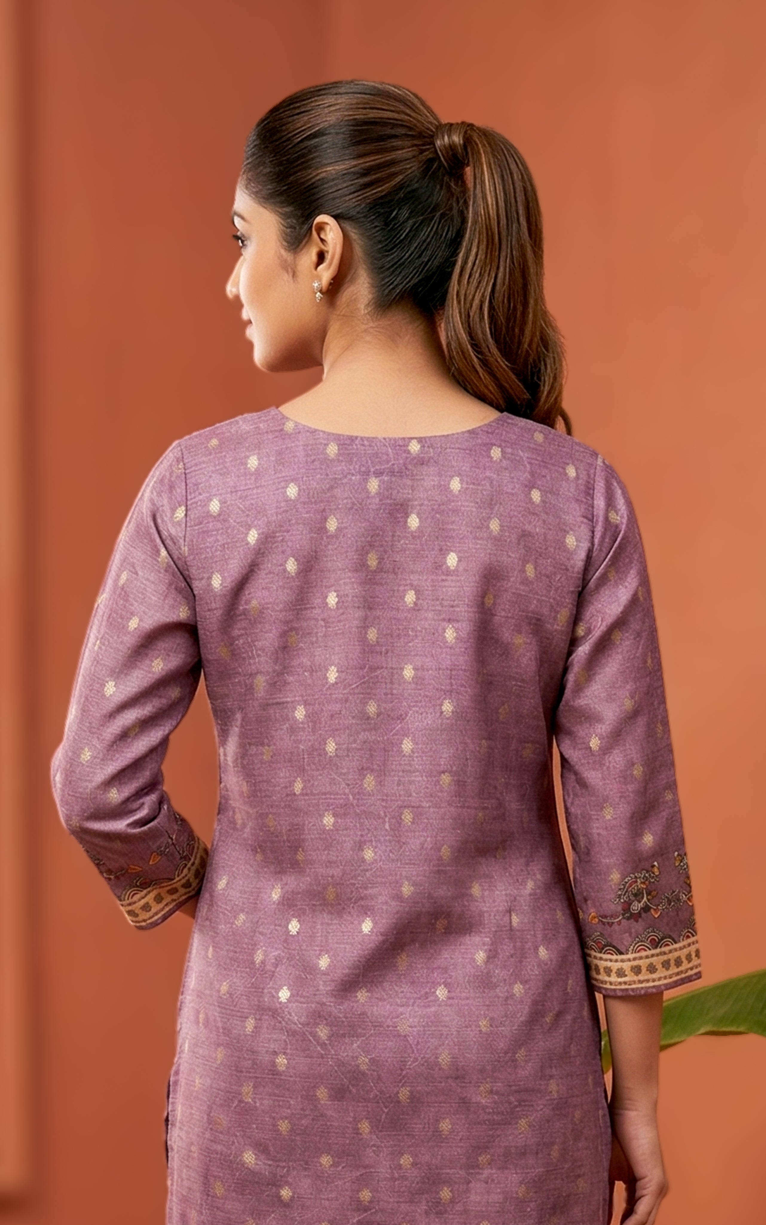 Instore – Dusty Lavender Rincy Kurti for Women – Art Silk – Festive Ethnic Wear