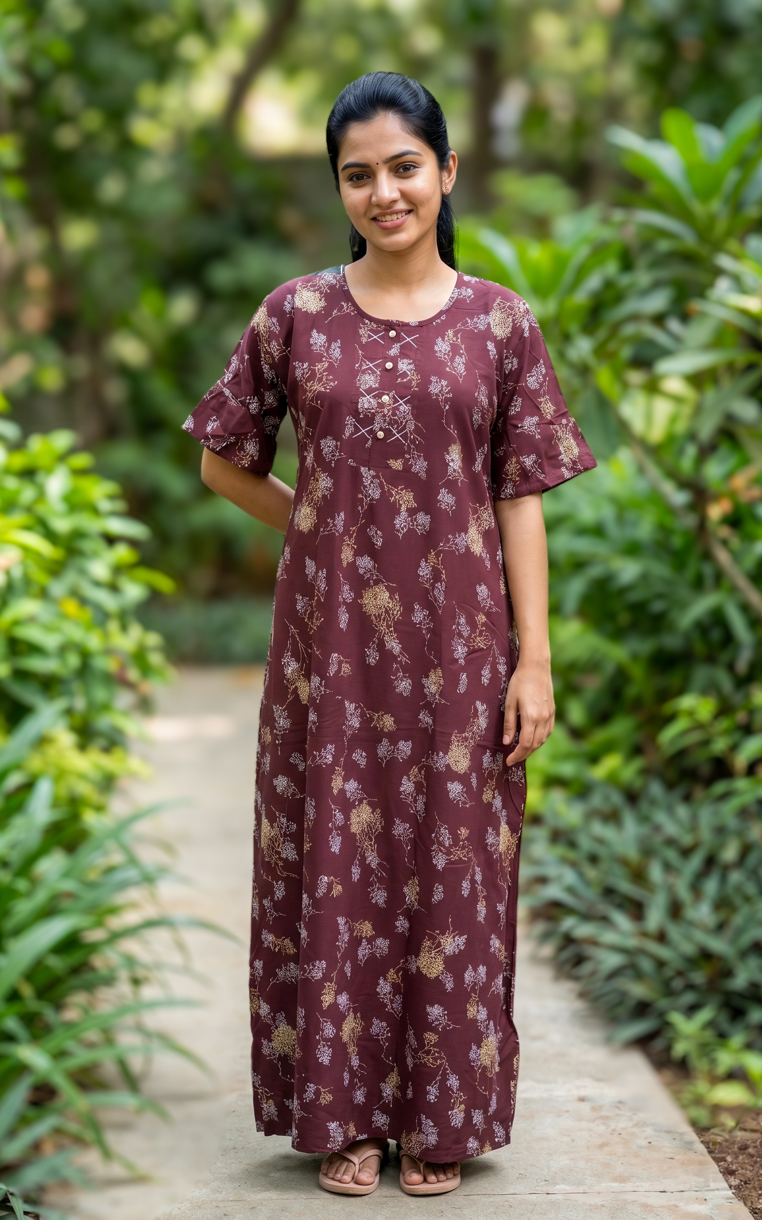 Rayon Straight Fit Nighty-160SS3