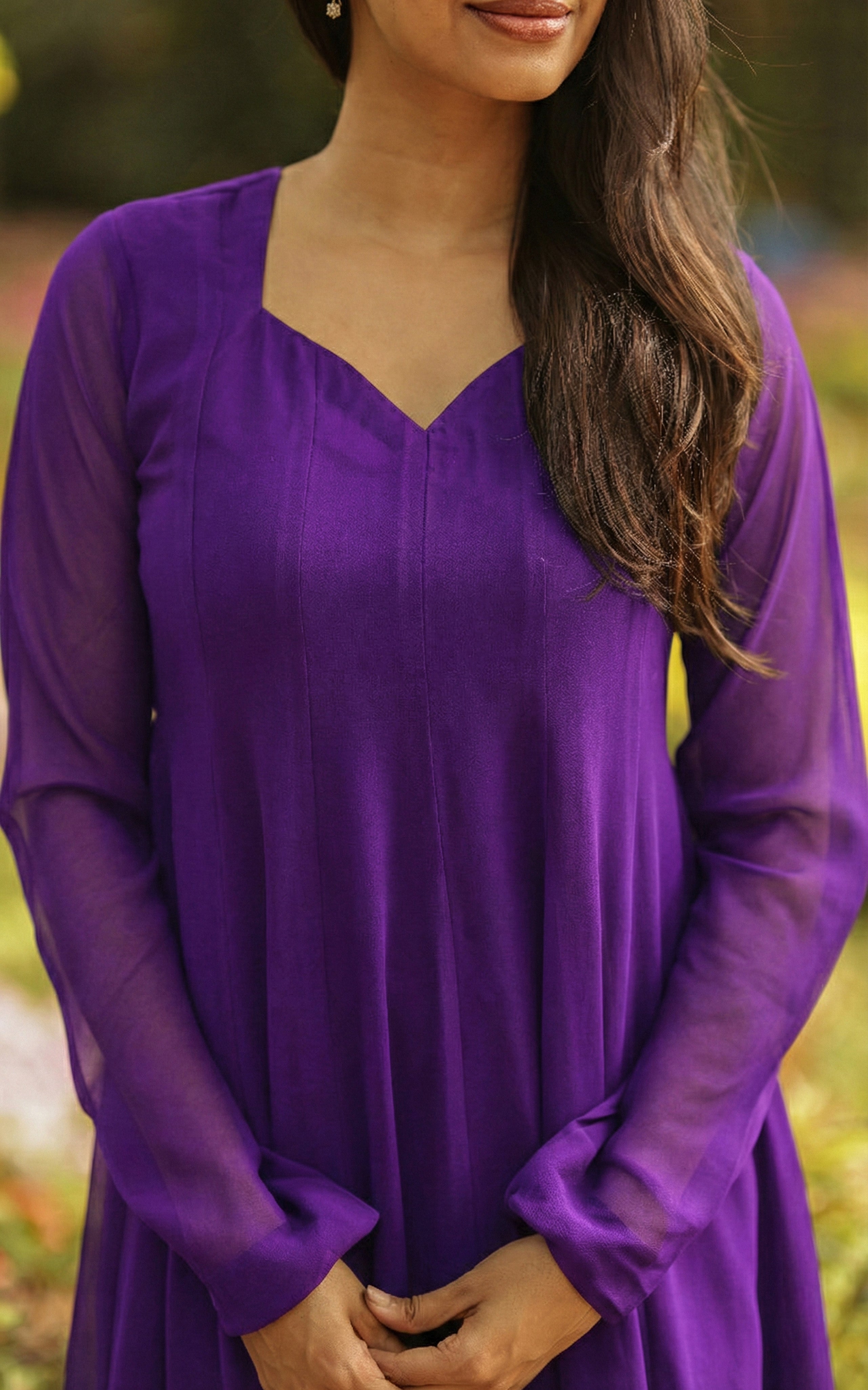 Traditional violet ethnic anarkali for women