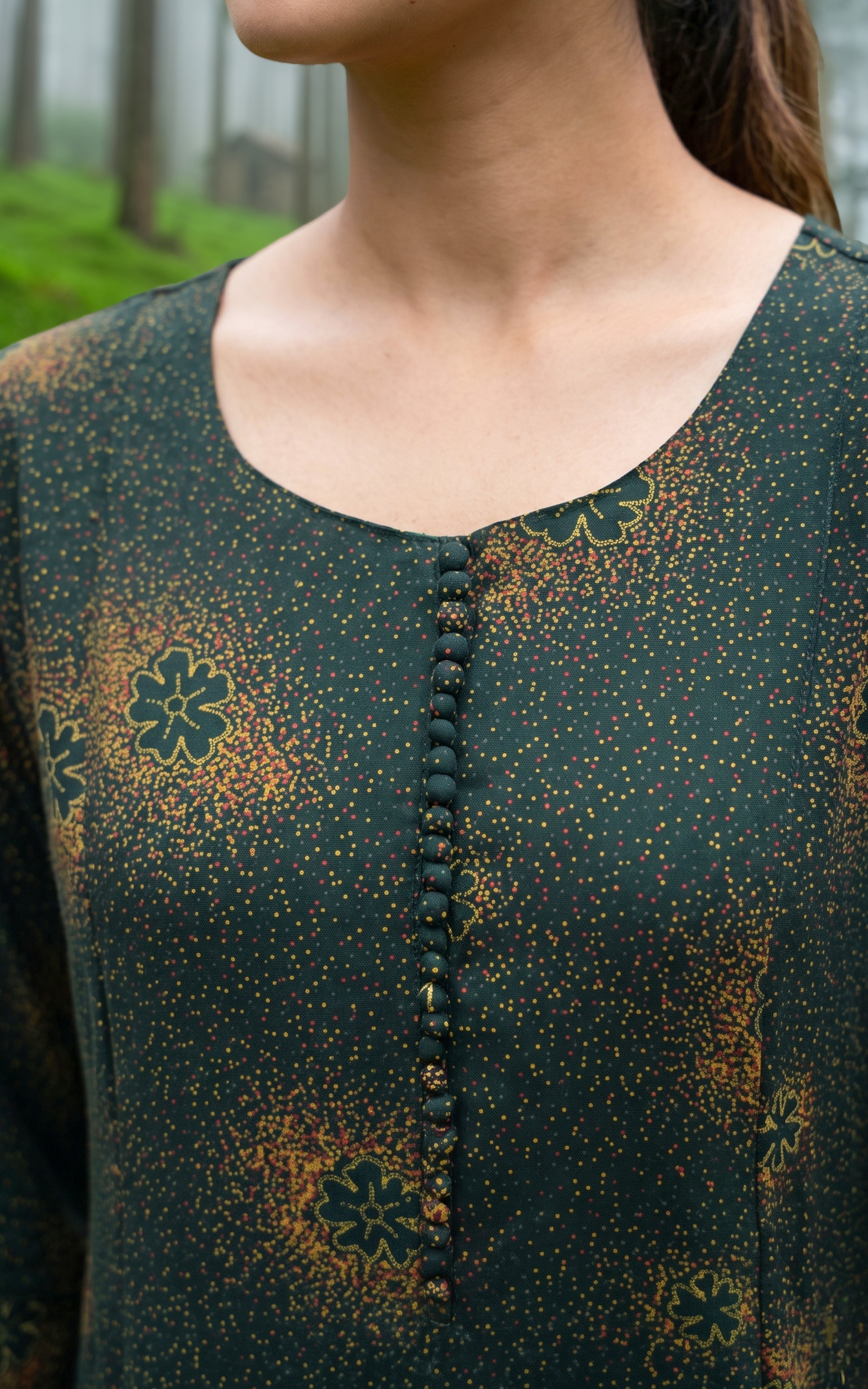 Green modern ethnic kurti for women