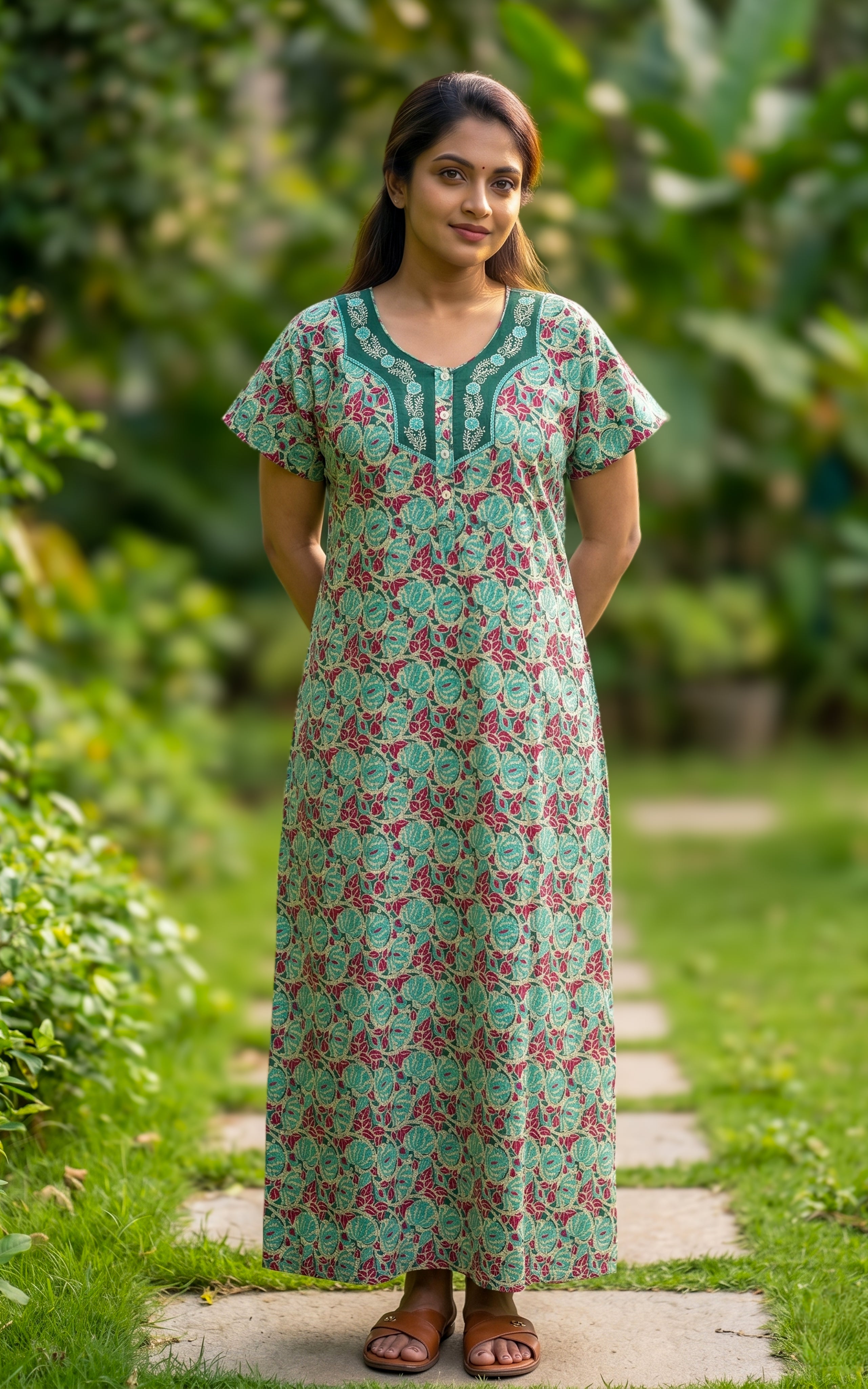 Cotton Straight Fit Nighty-160SS24B