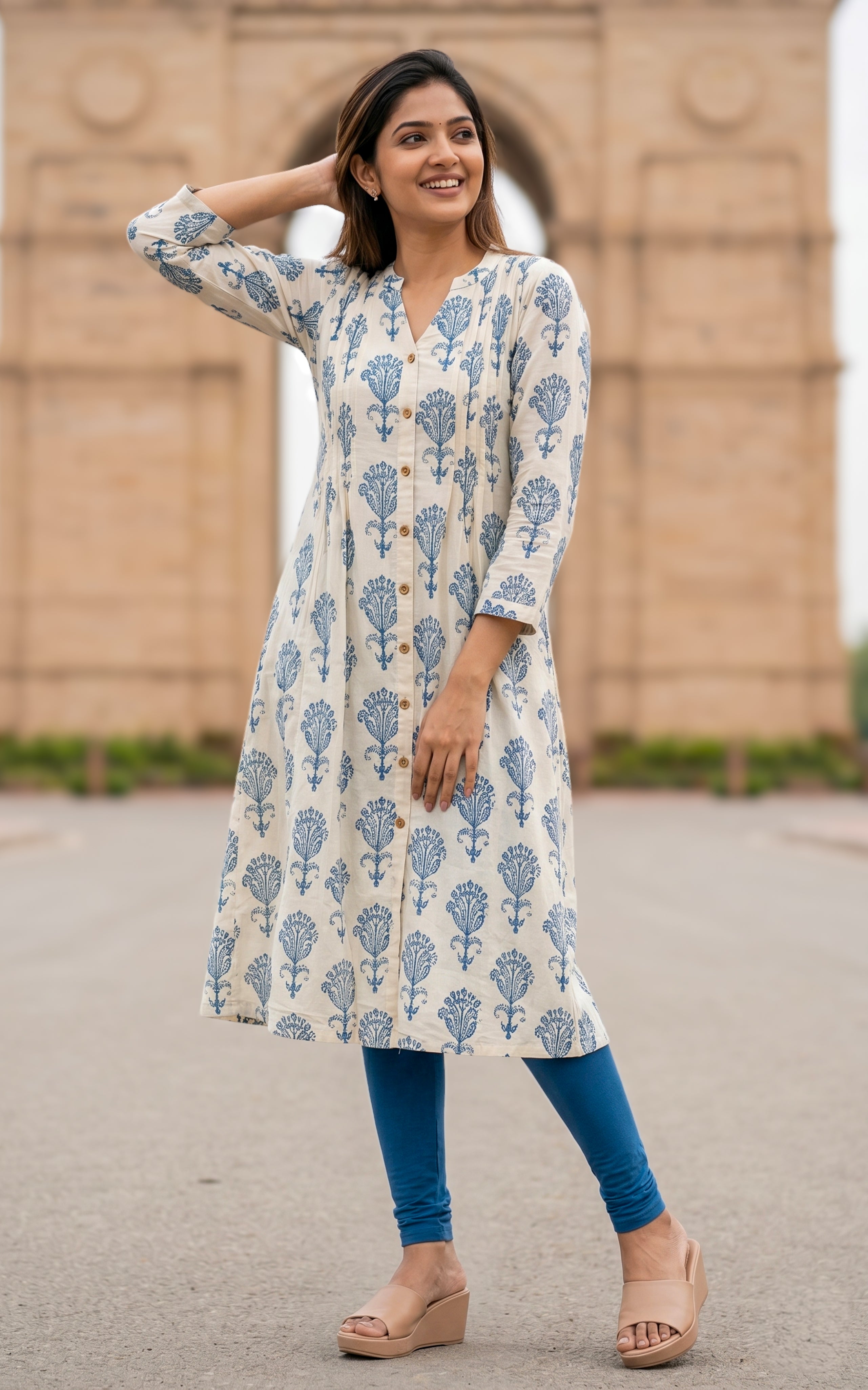 Pintuck detailing cotton kurti
Casual wear cotton Aline kurti