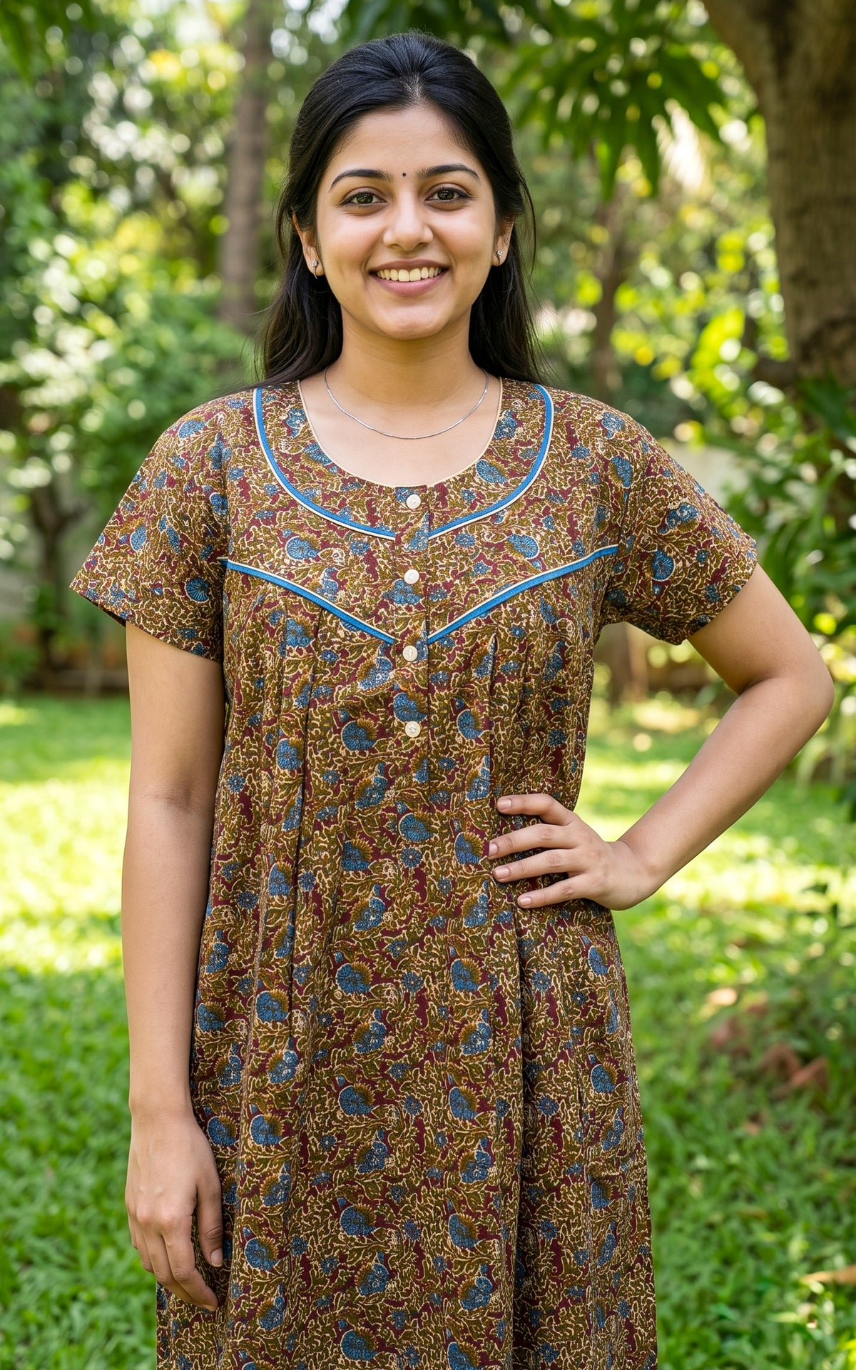 Cotton Straight Fit Nighty-165SS15A