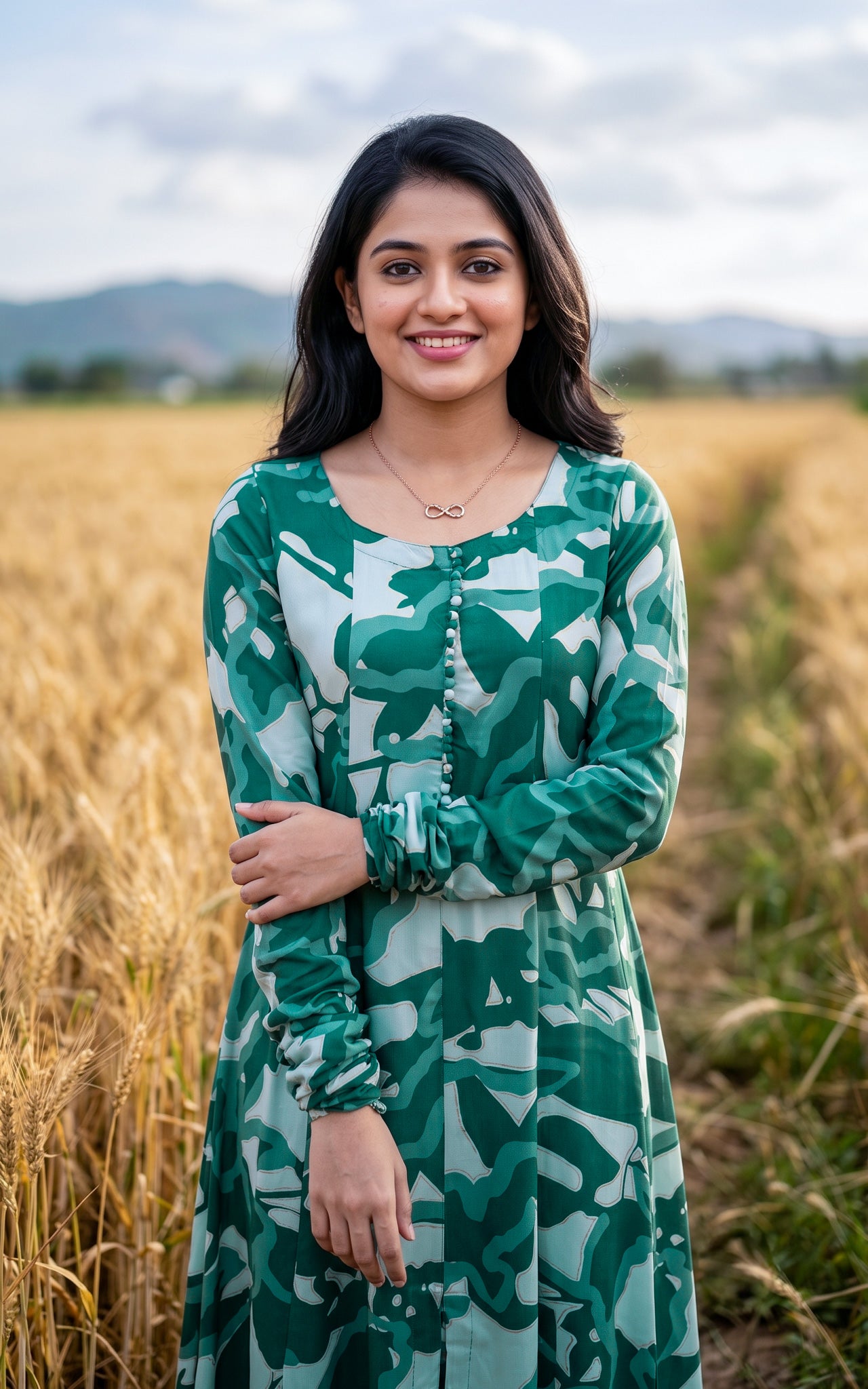 Green South Cotton Daily Wear Kurti Set for Women