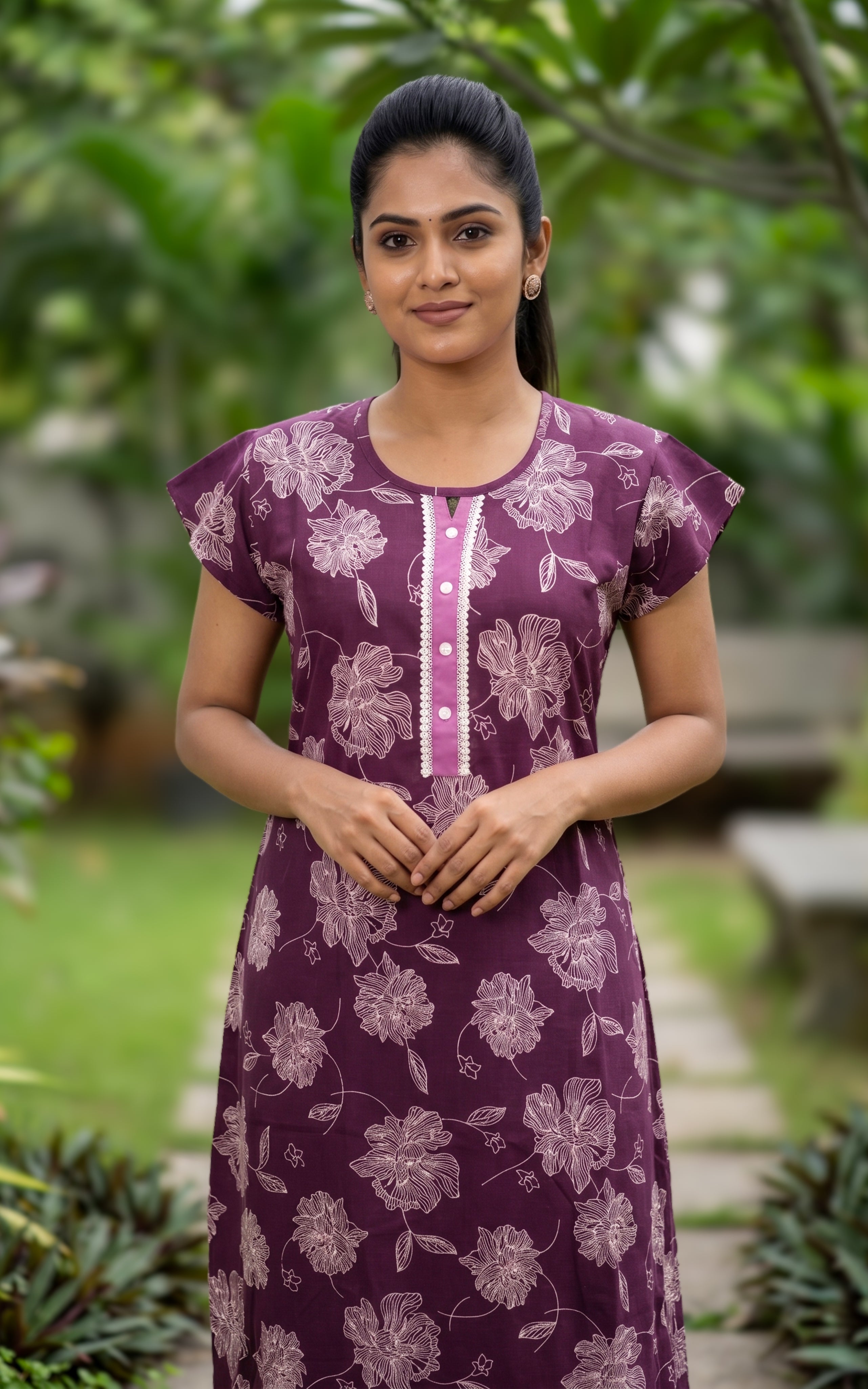 Cotton Straight Fit Nighty-160SS14