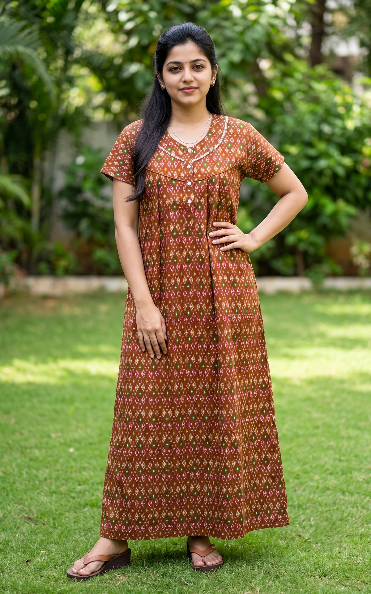 Cotton Straight Fit Nighty-165SS3