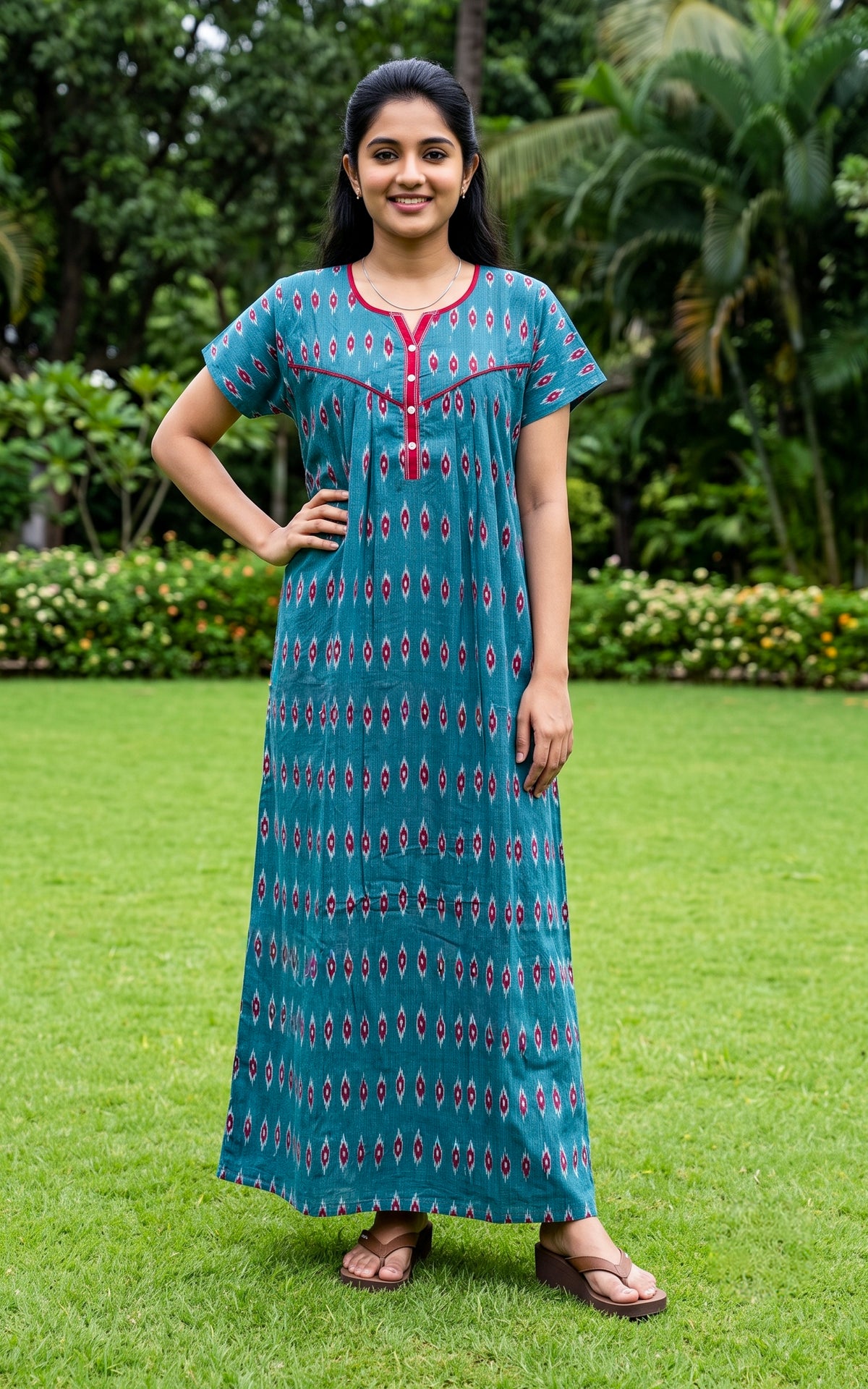 Cotton Straight Fit Nighty-165SS14A