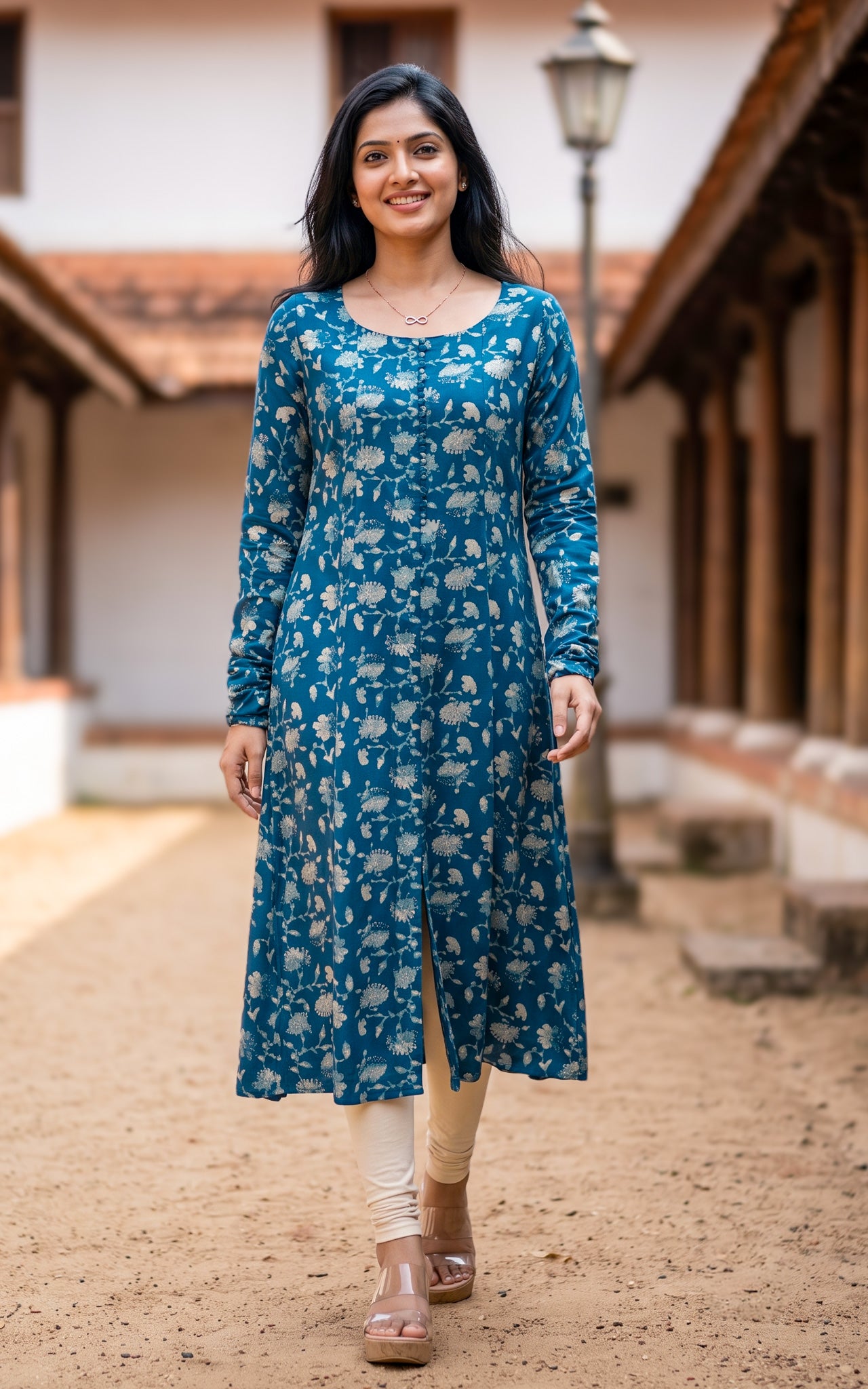 Blue Rayon Casual Wear Kurti for Women