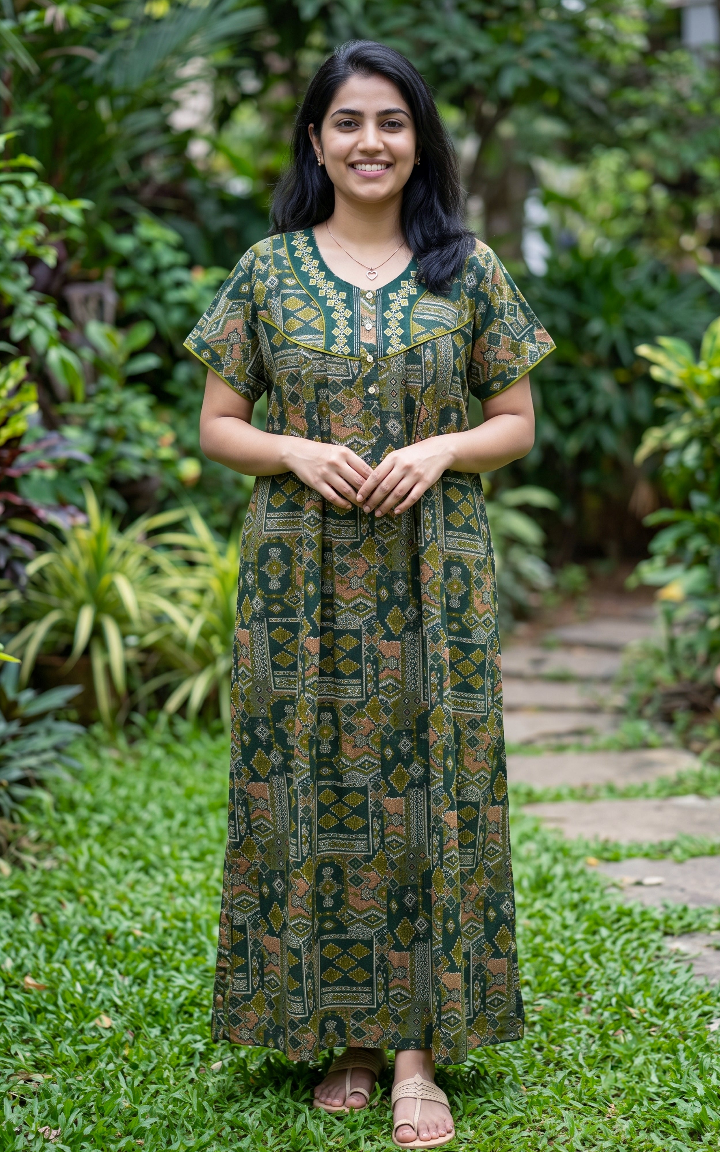 Cotton Straight Fit Nighty-164SS4