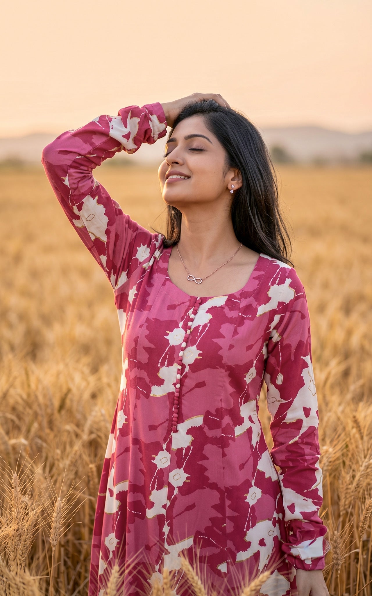 Pink Rayon Daily Wear Kurti for Women