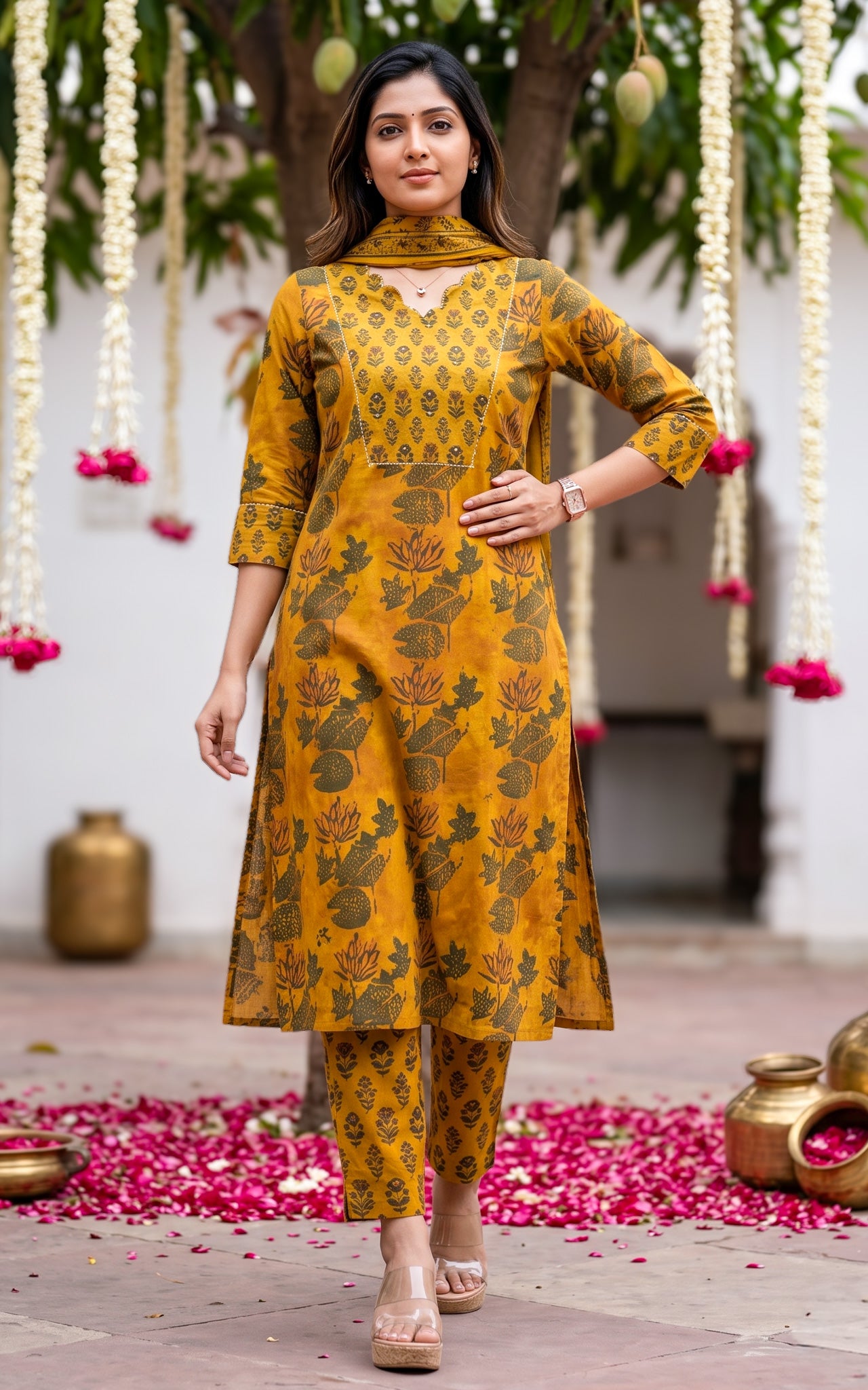 Gauthami A (Kurti+Pant+Dupatta)