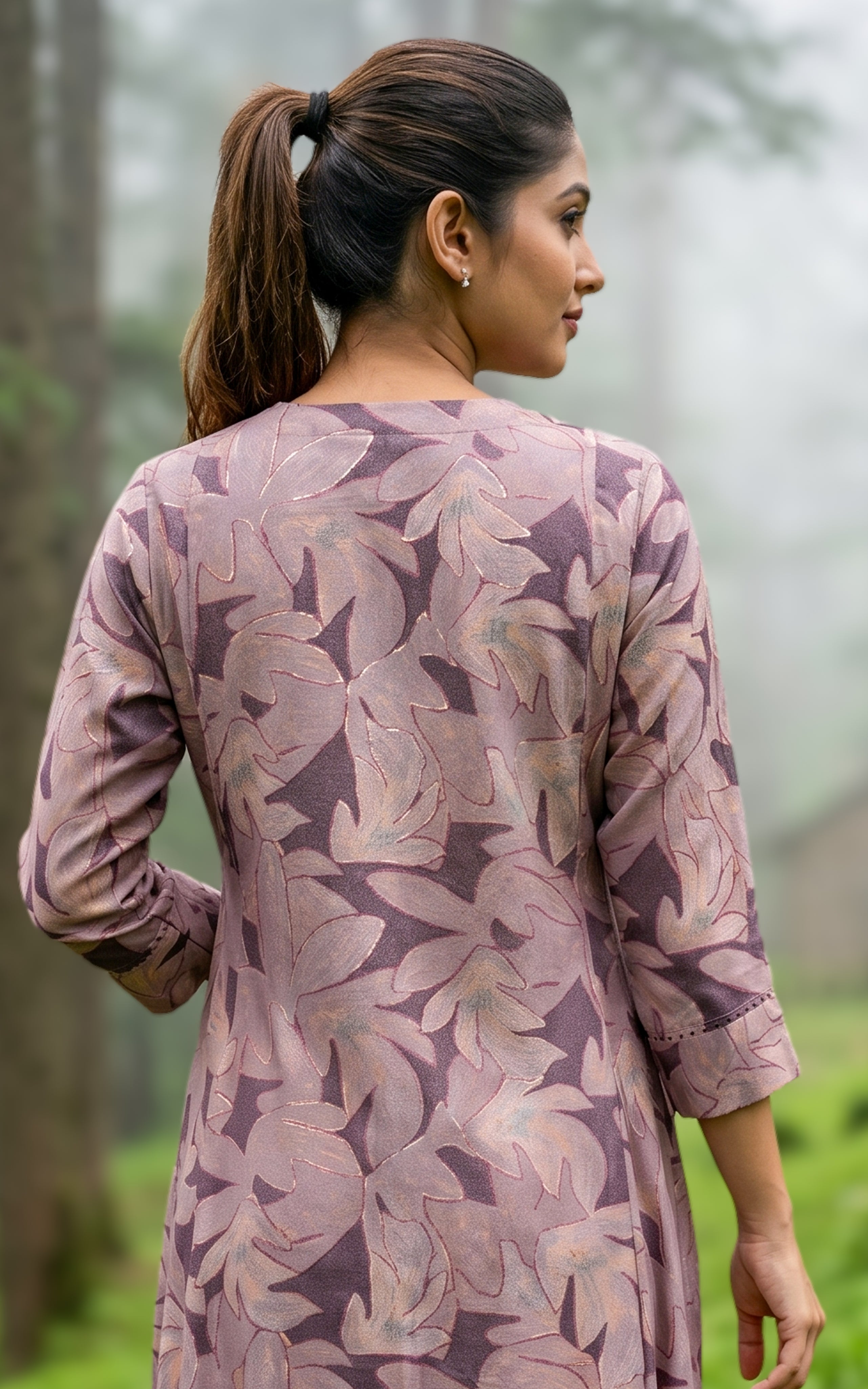 Mauve stylish Aline kurti for women