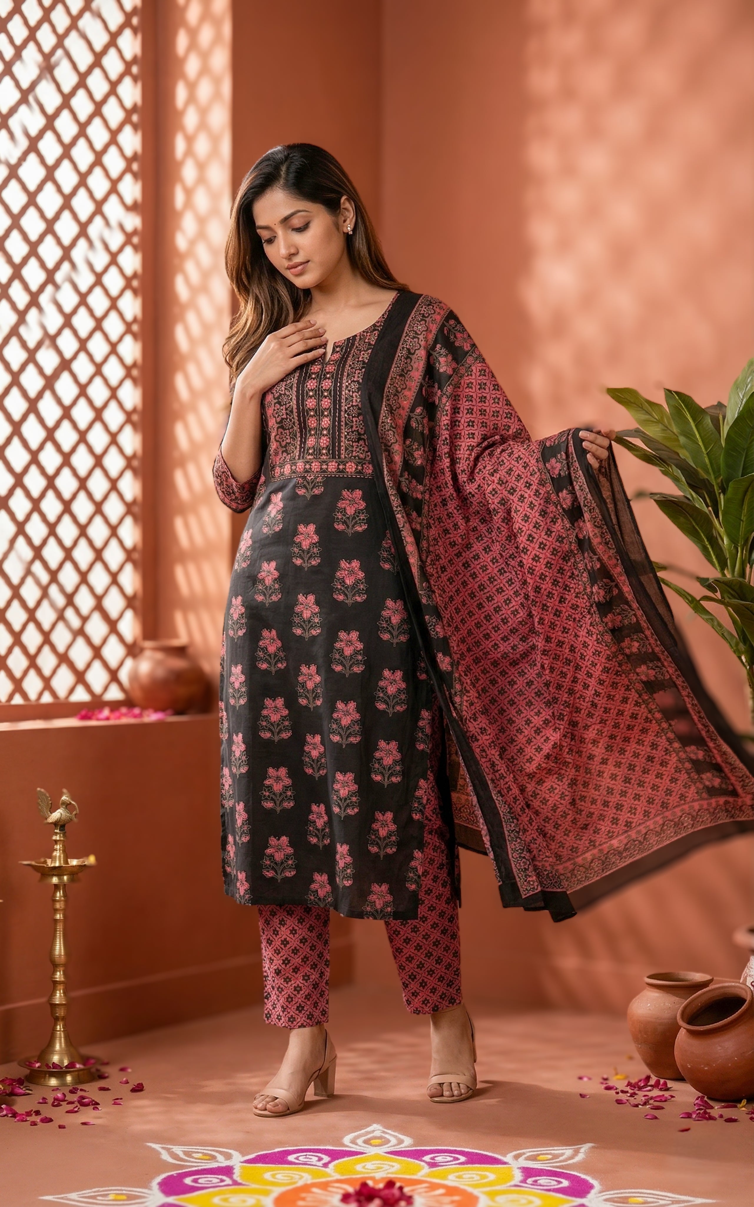 Ramisa Black (Kurti+Pant+Dupatta)