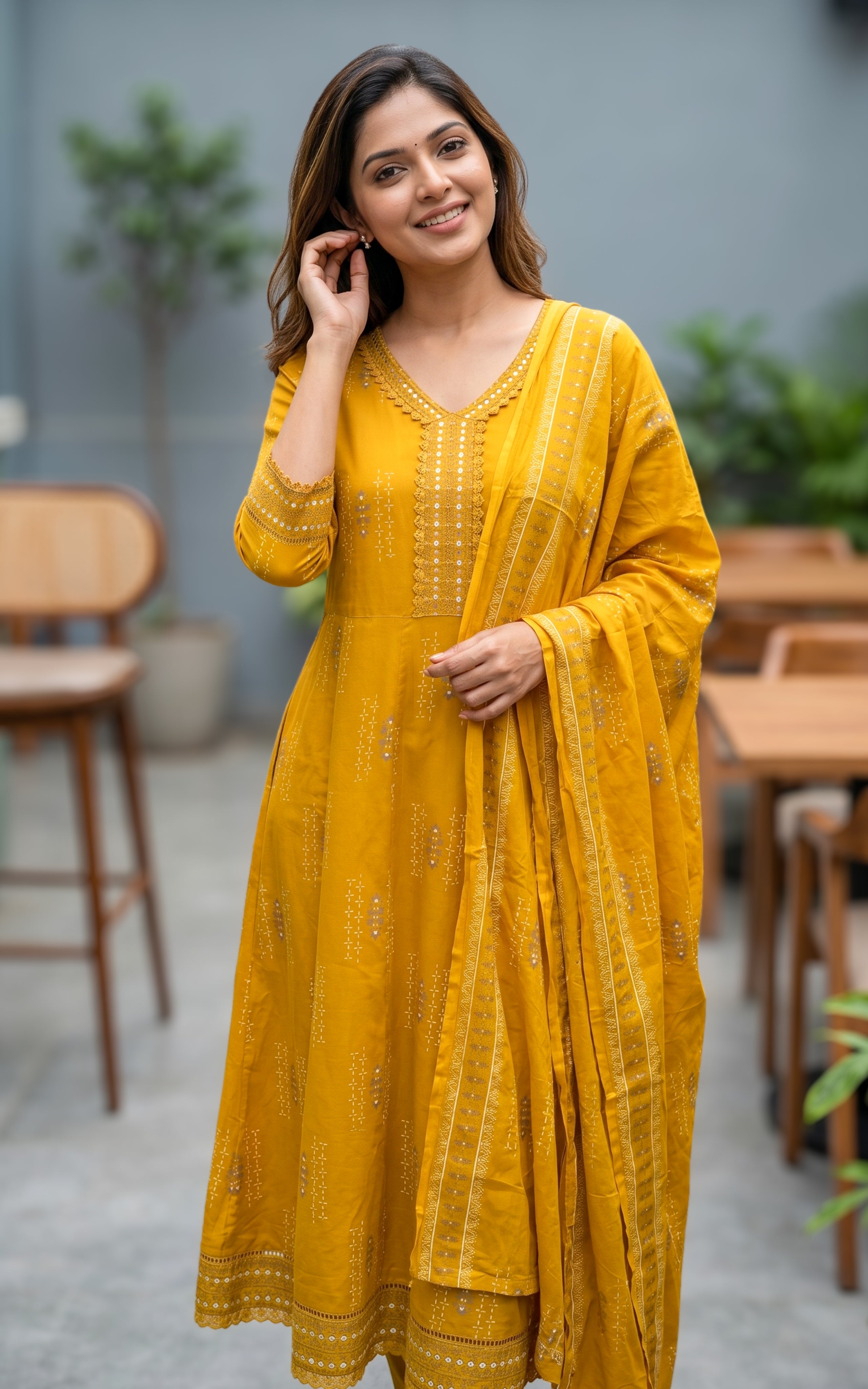 Sharmila Mustard (Kurti+Pant+Dupatta)