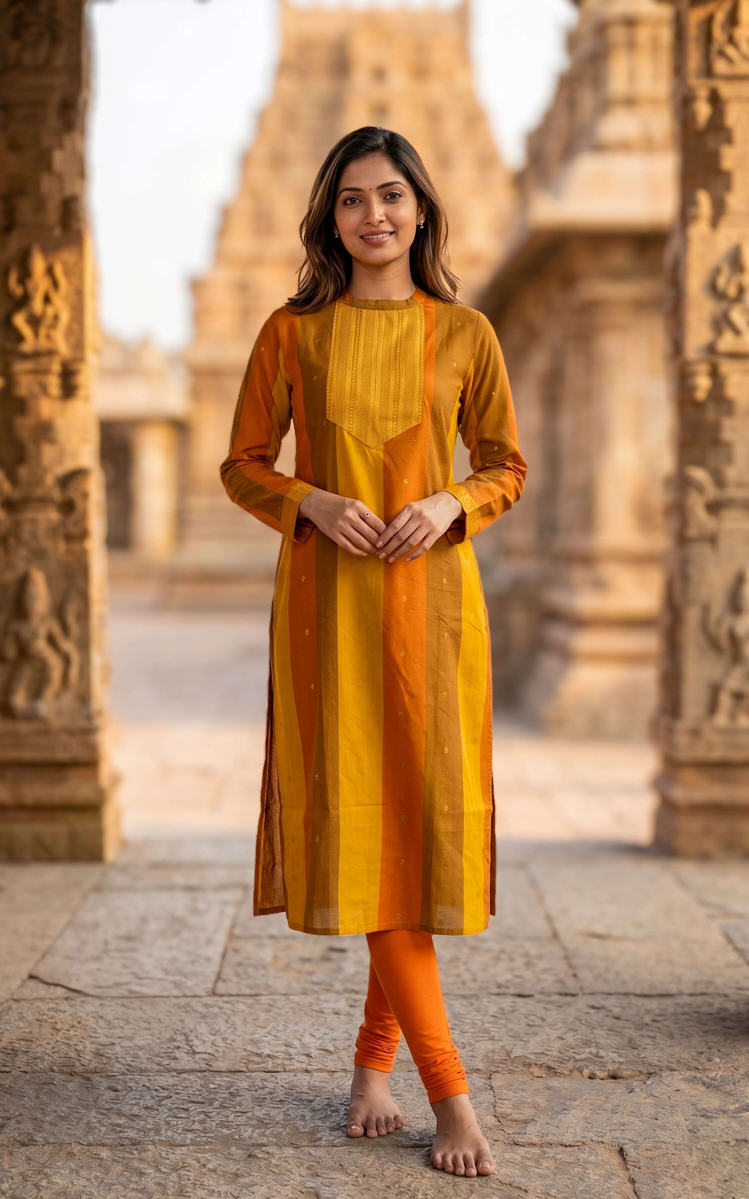 Multicolor south cotton kurti for women