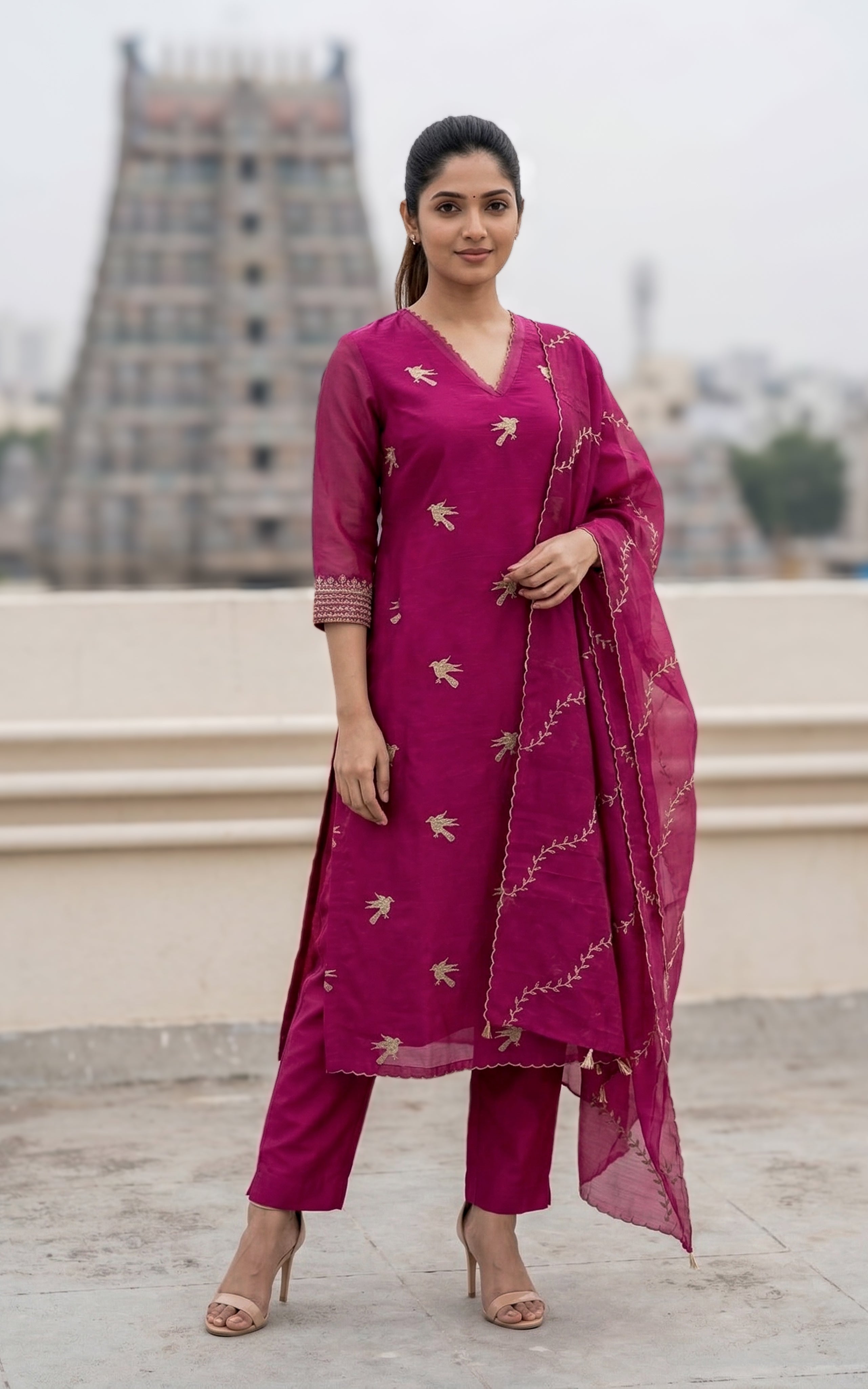 Stylish embroidered kurti sets for women
