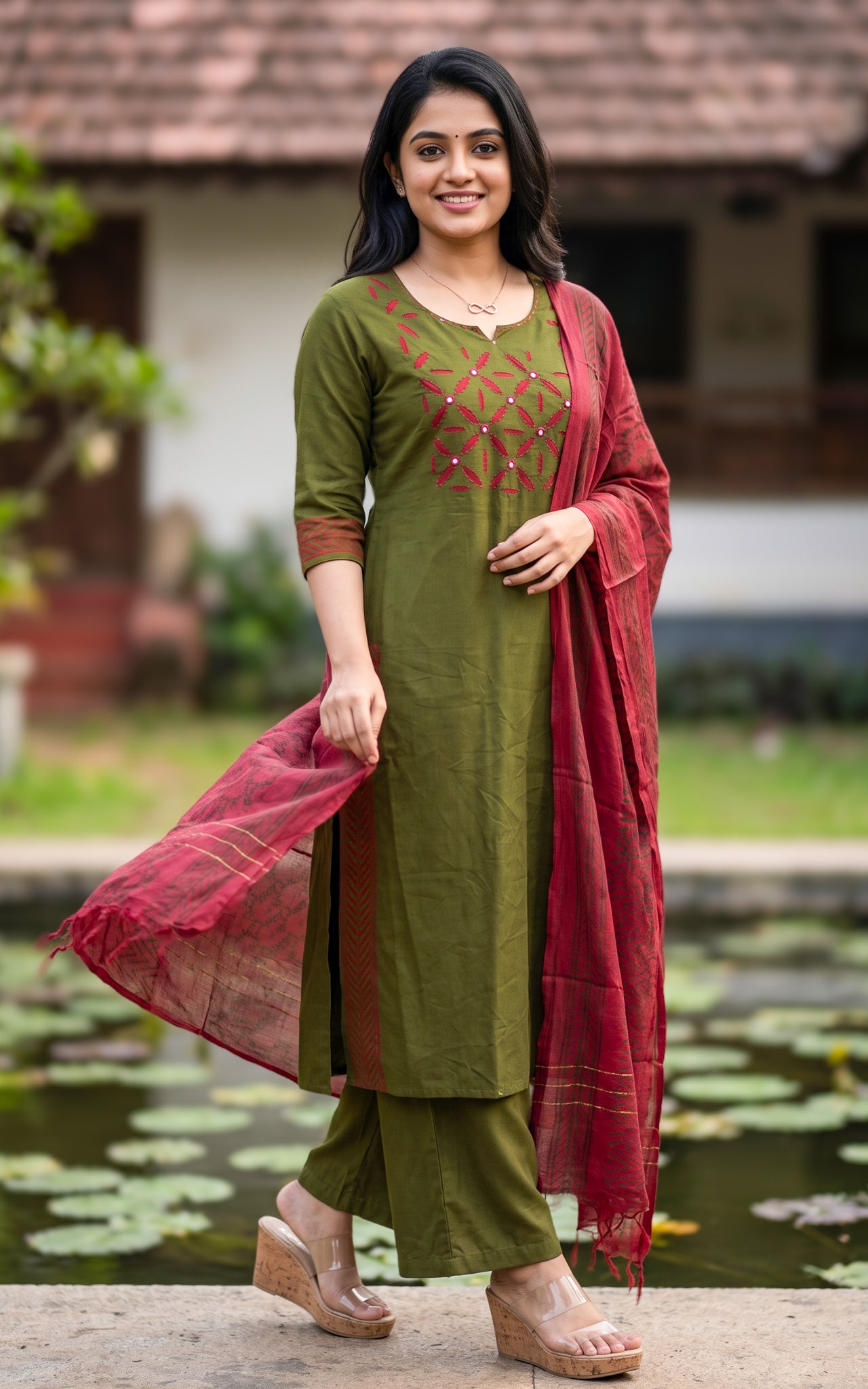 Pratiksha Handblock (Kurti+Pant+Dupatta)