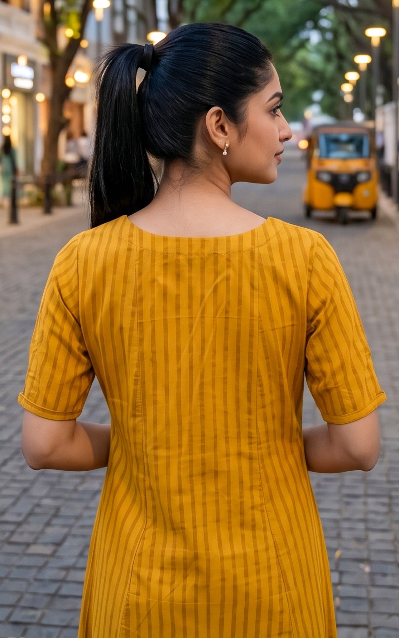 Mustard and Brown Cotton Ethnic Wear Kurti Dupatta for Women