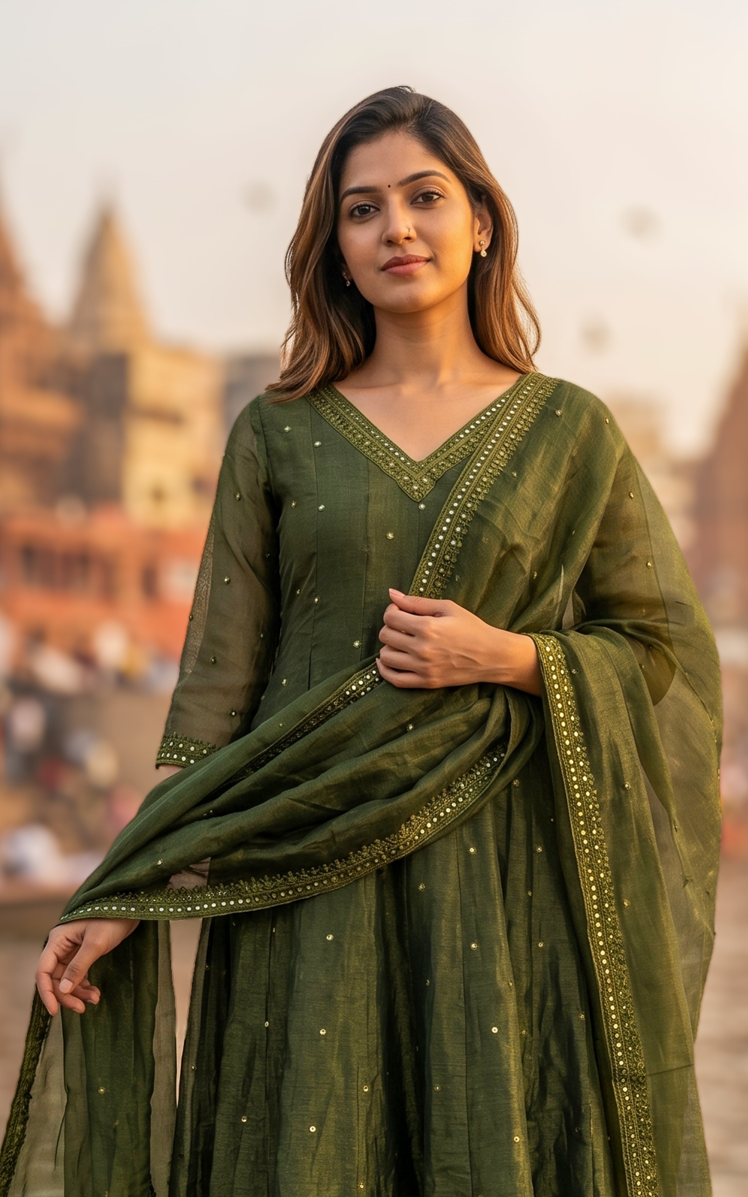 Mellinam A (Kurti+Dupatta)