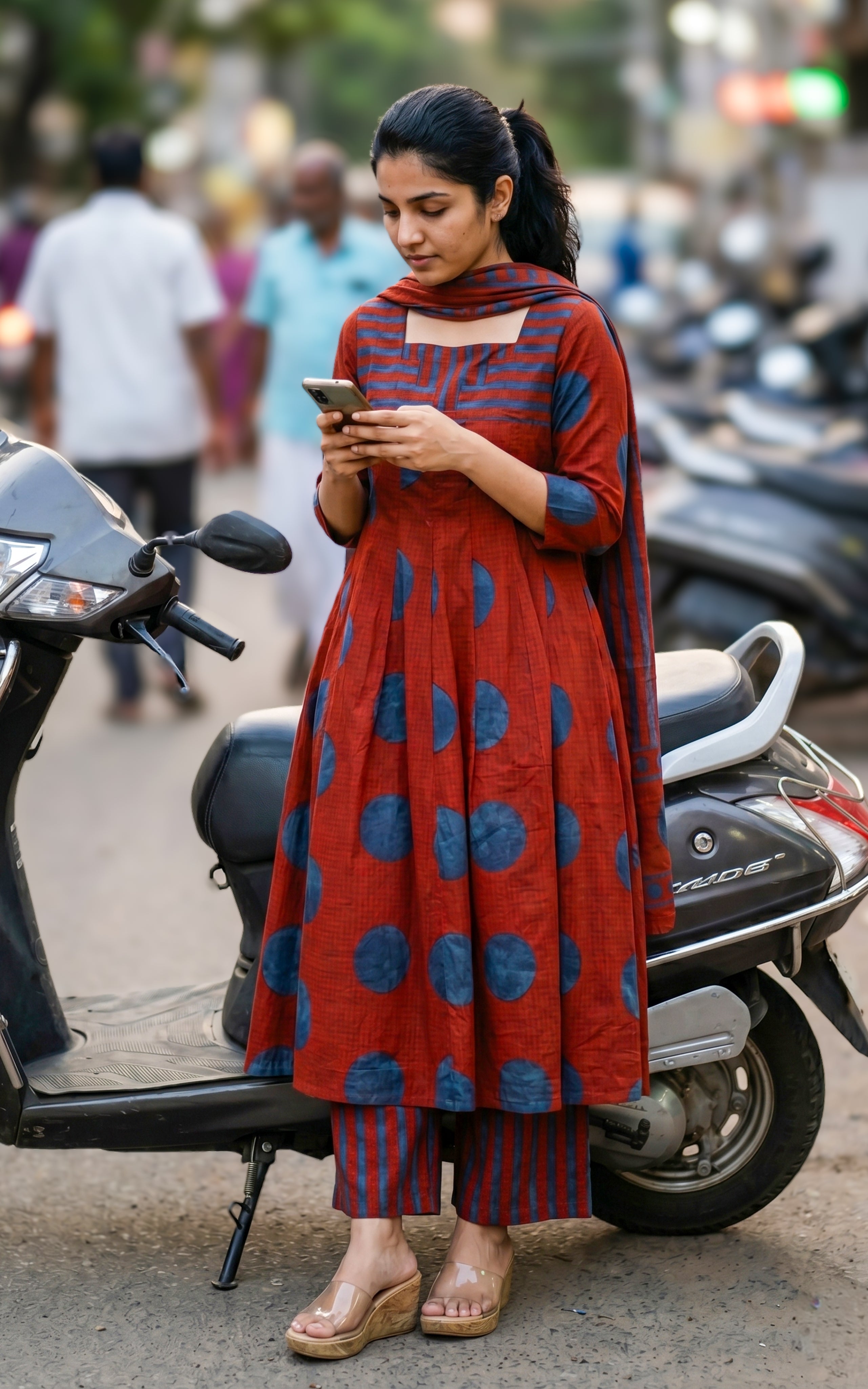 Poonguzhali D (Kurti+Pant+Dupatta)