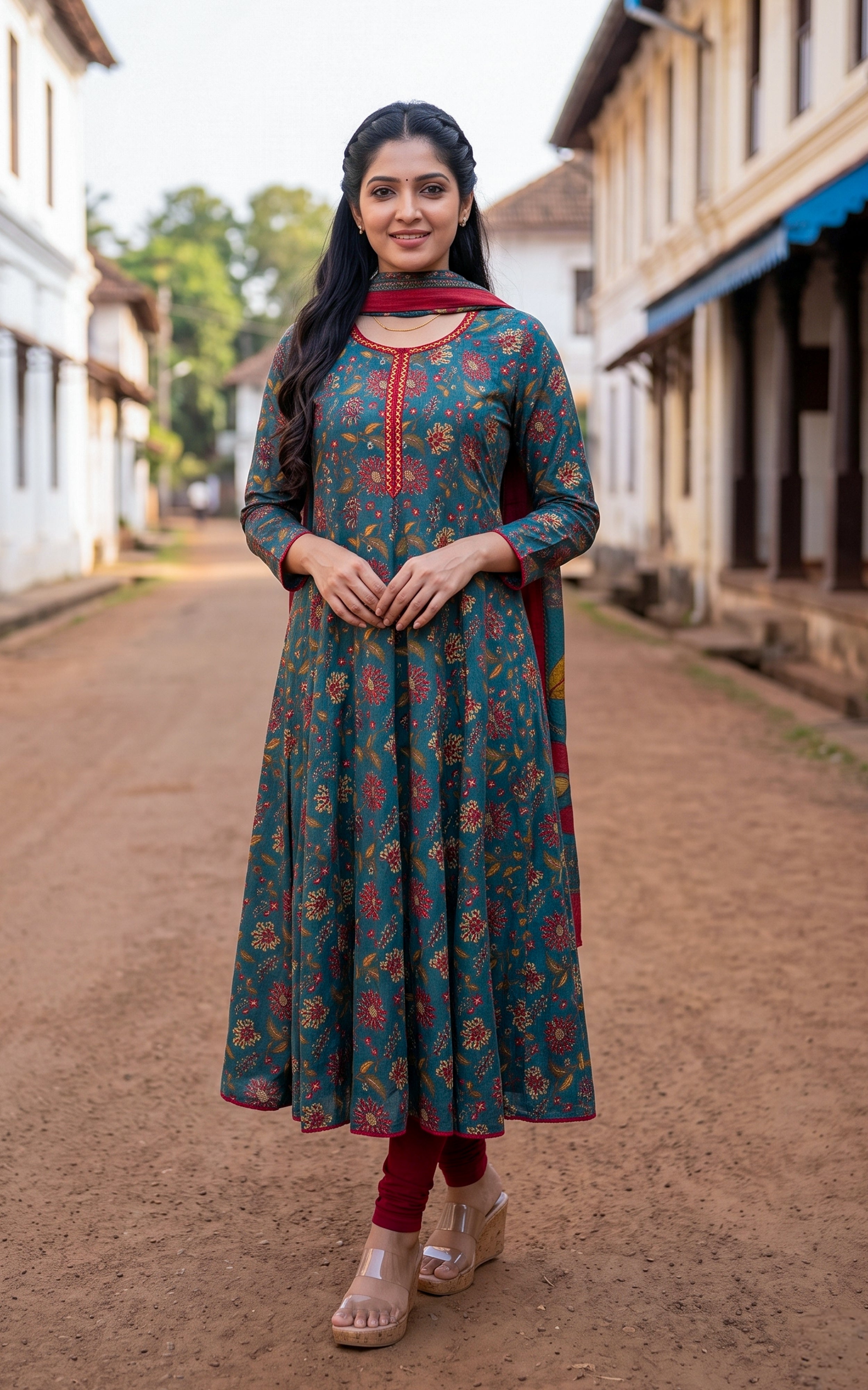 Thendral Green (Kurti+Dupatta)