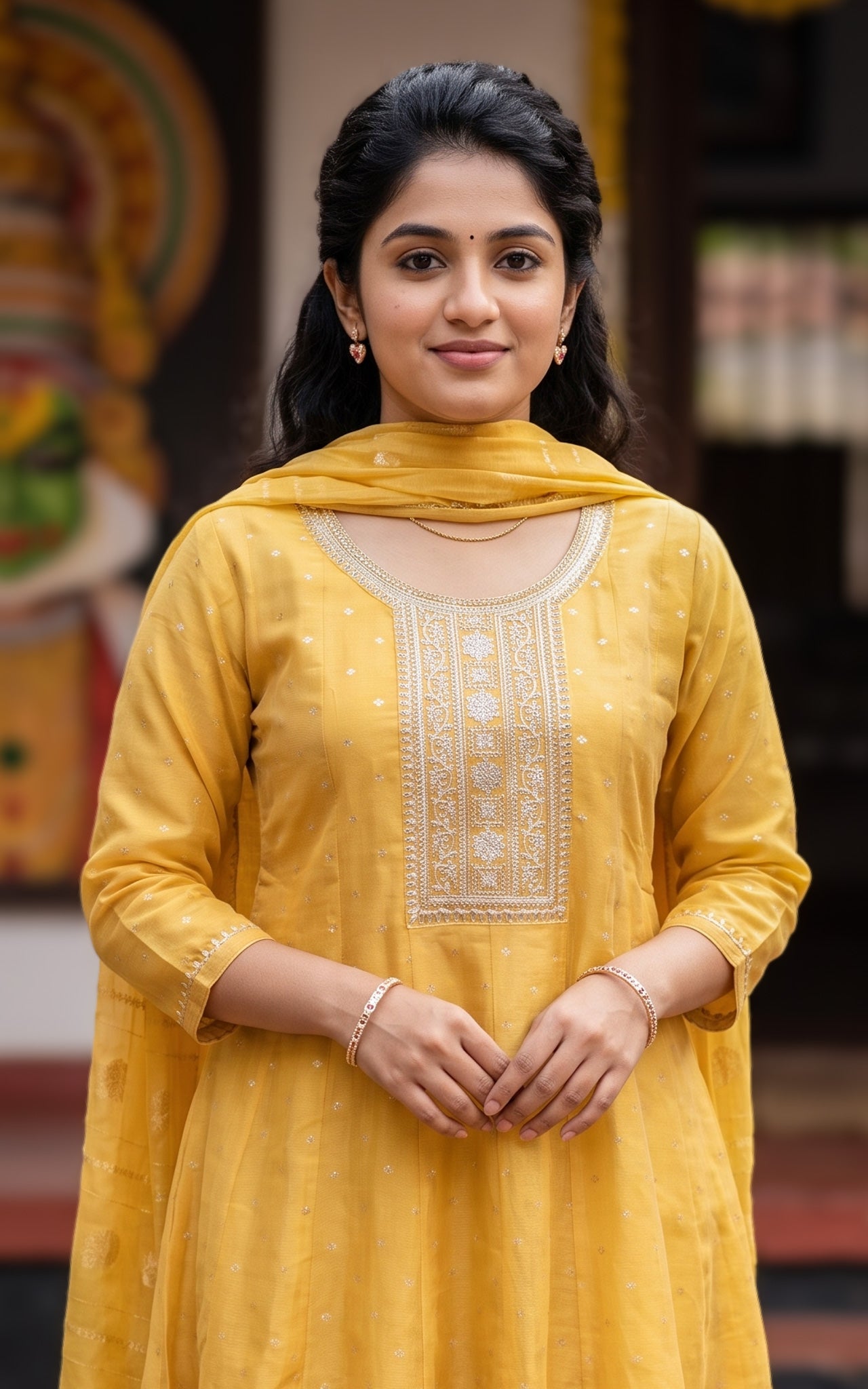Haritham Yellow (Kurti+Pant+Dupatta)
