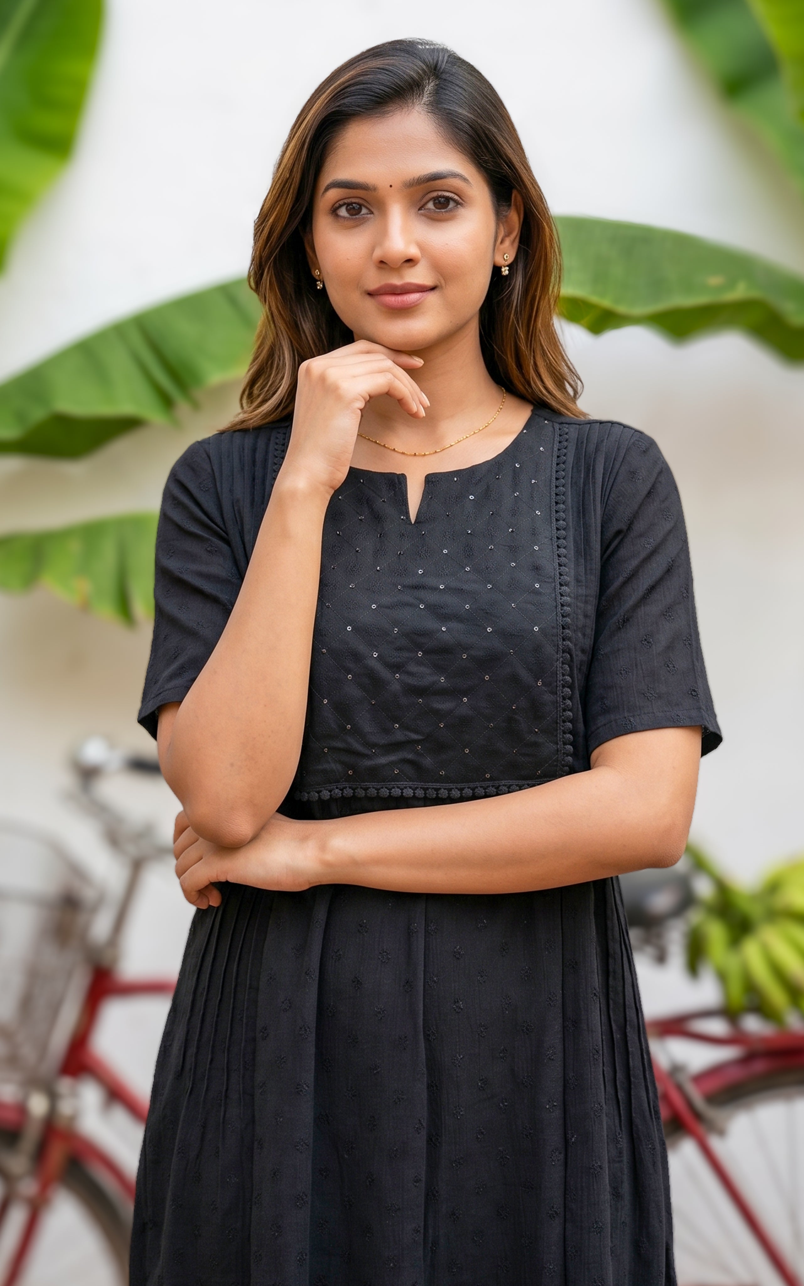 Black Party Wear Maxi For Women