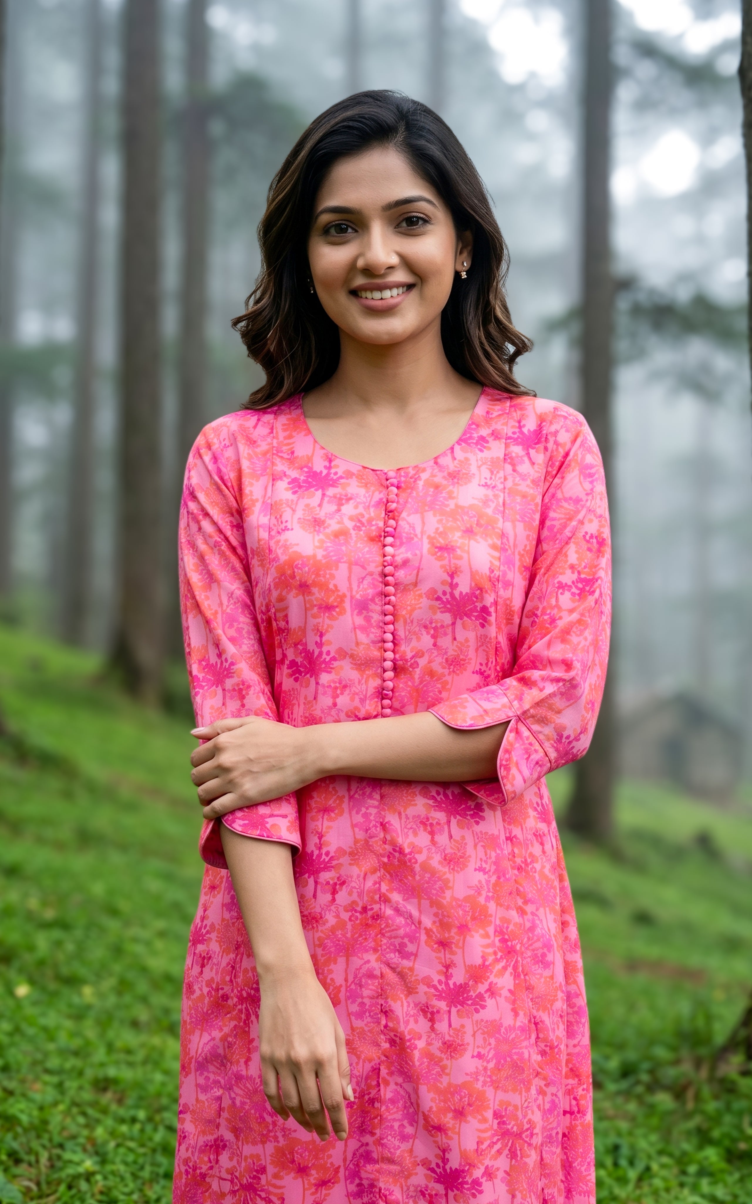 Georgette kurti with slit design for women