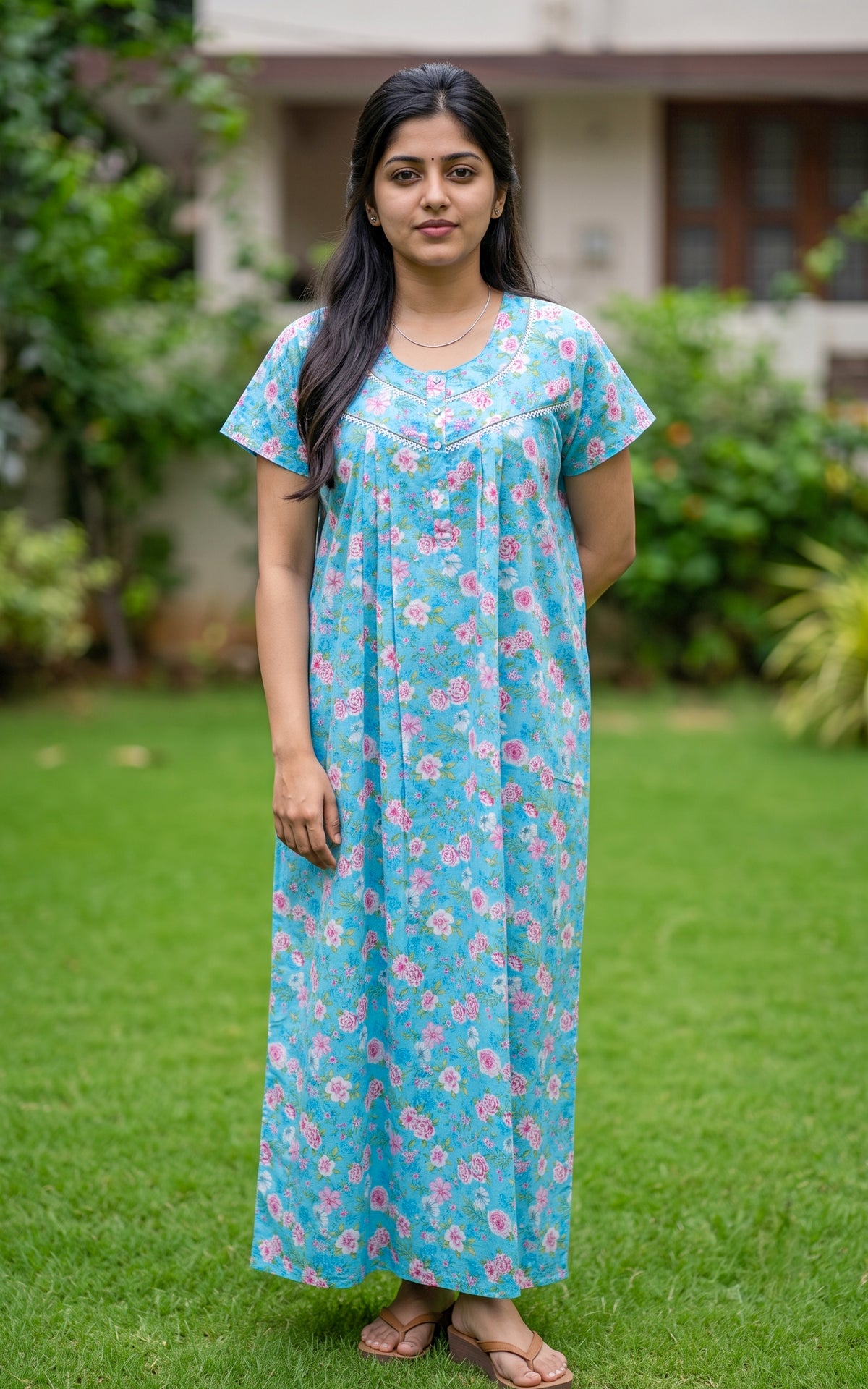 Cotton Straight Fit Nighty-165SS2B