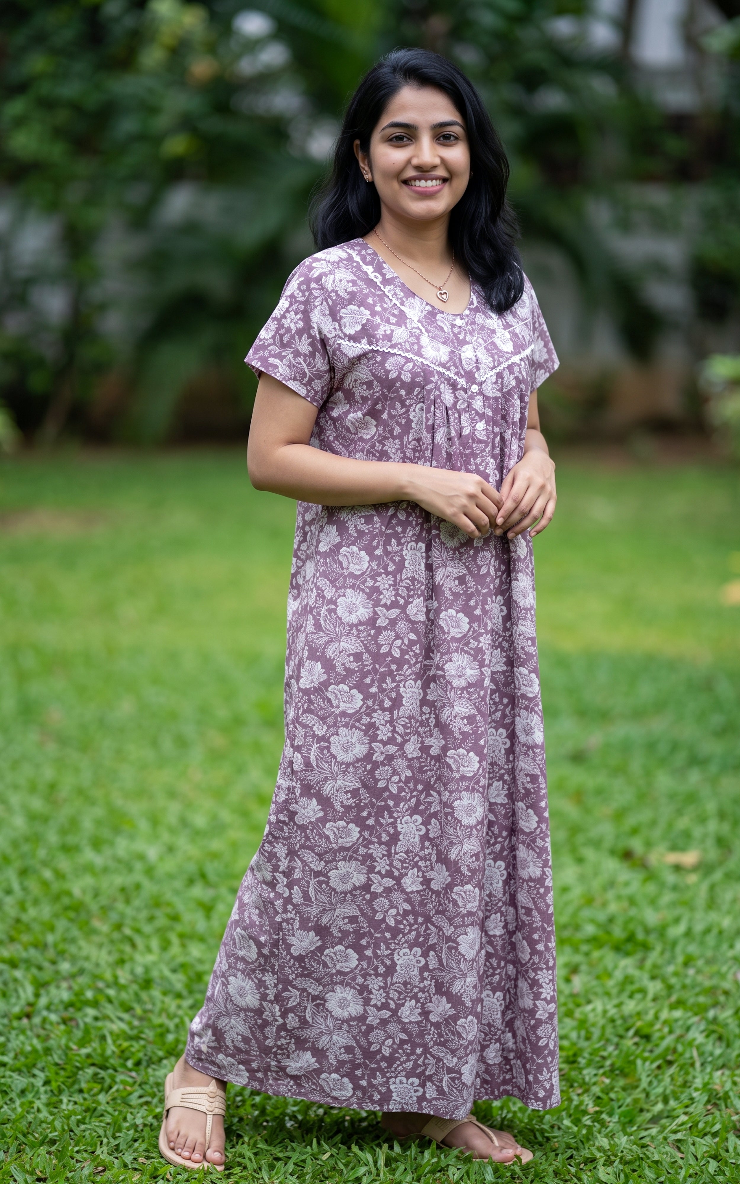 Cotton Straight Fit Nighty-164SS6A